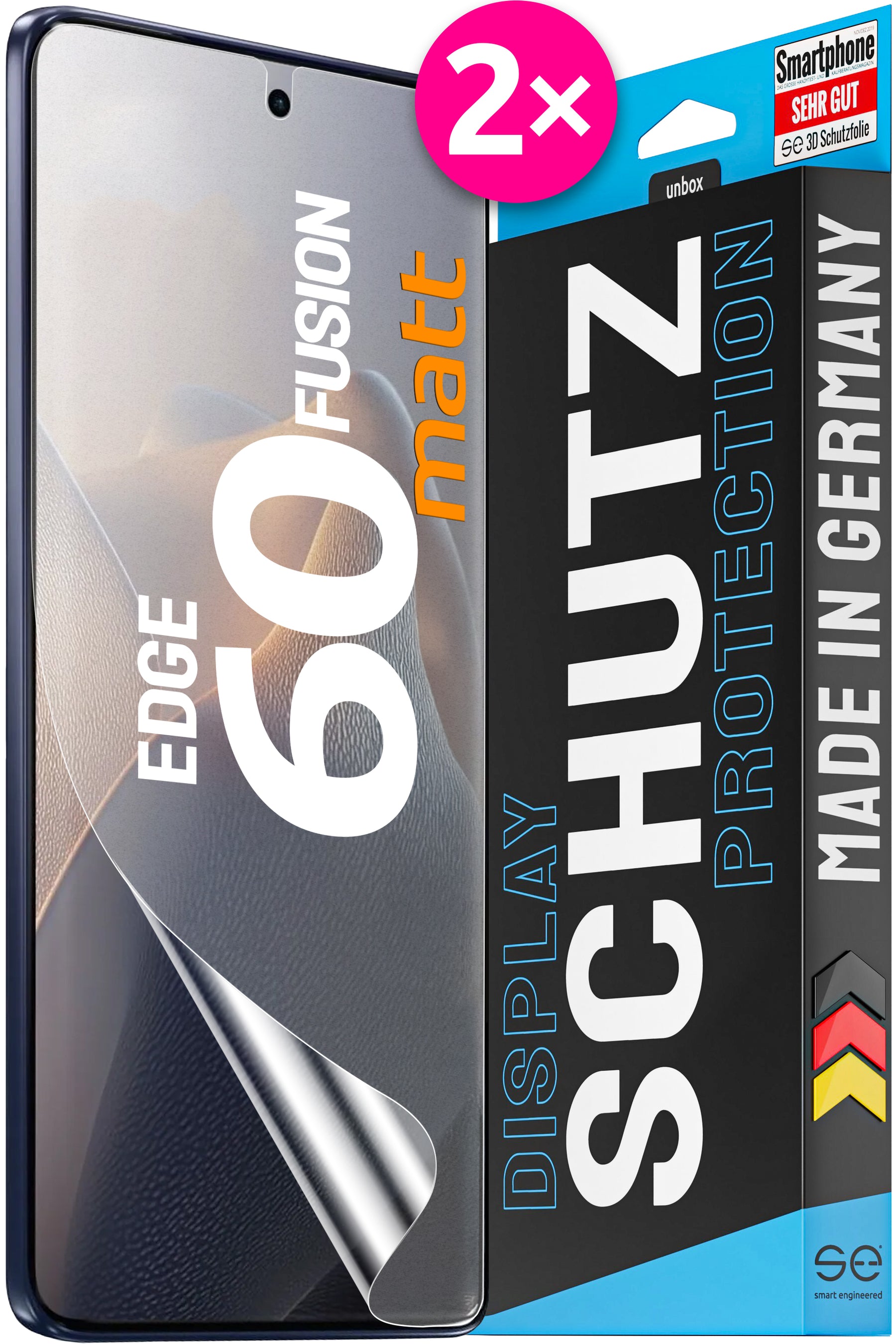 2x se® 3D Schutzfolie für Motorola Edge 60 Serie (Transparent oder Matt)