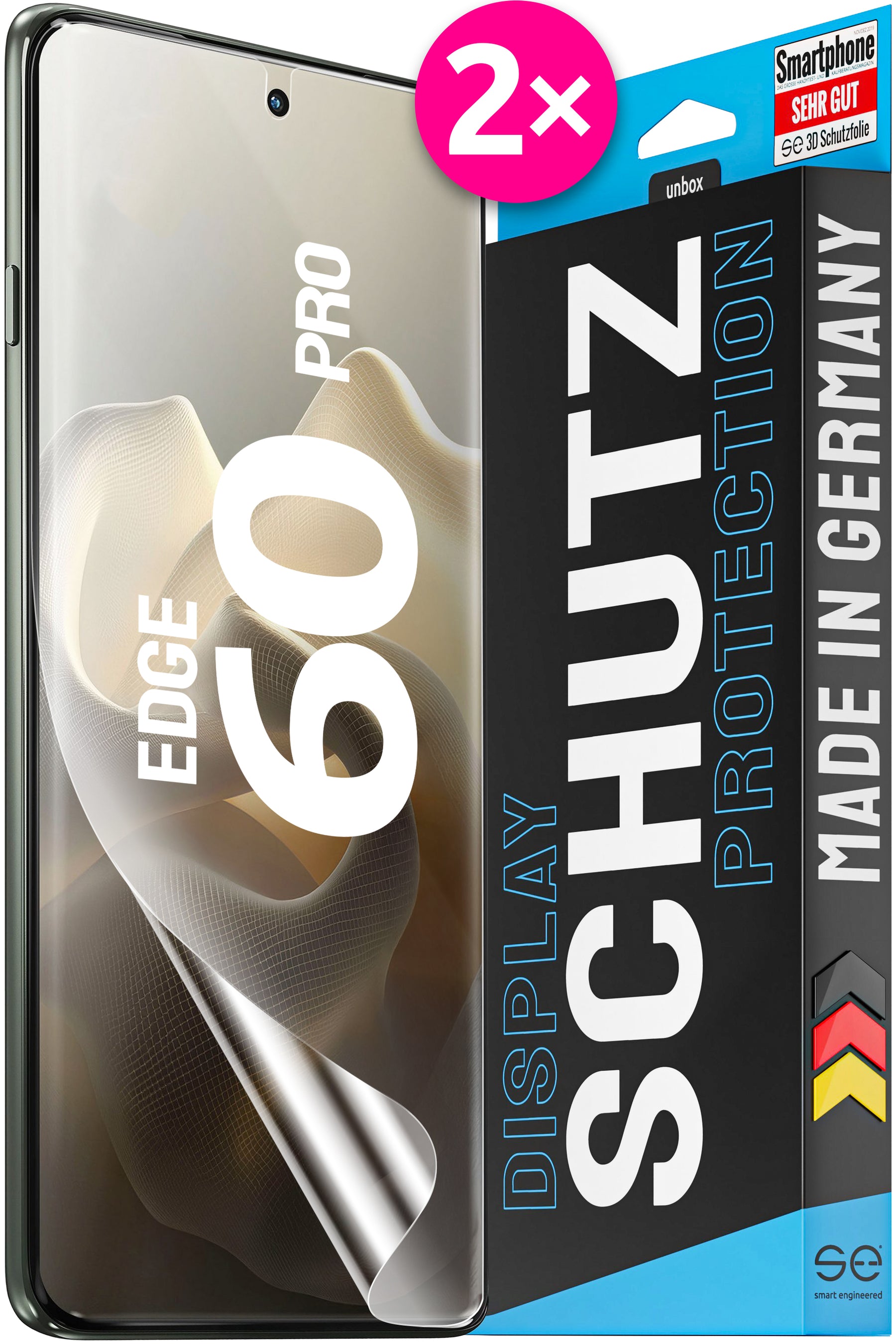 2x se® 3D Schutzfolie für Motorola Edge 60 Serie (Transparent oder Matt)
