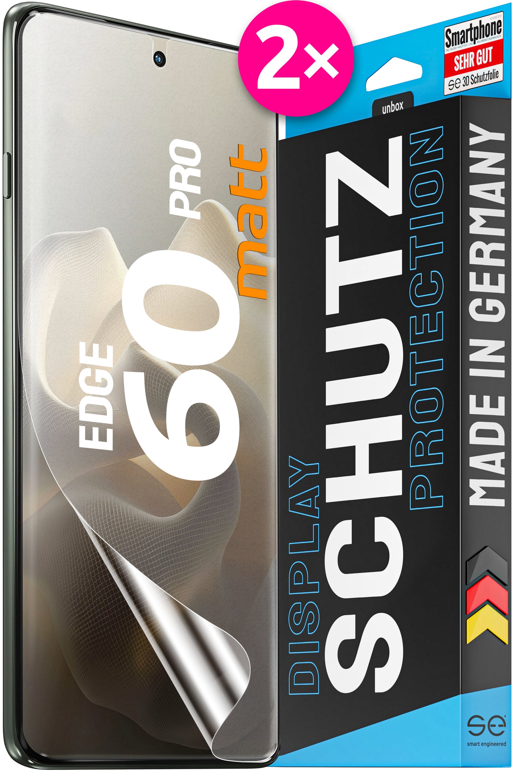 2x se® 3D Schutzfolie für Motorola Edge 60 Serie (Transparent oder Matt)