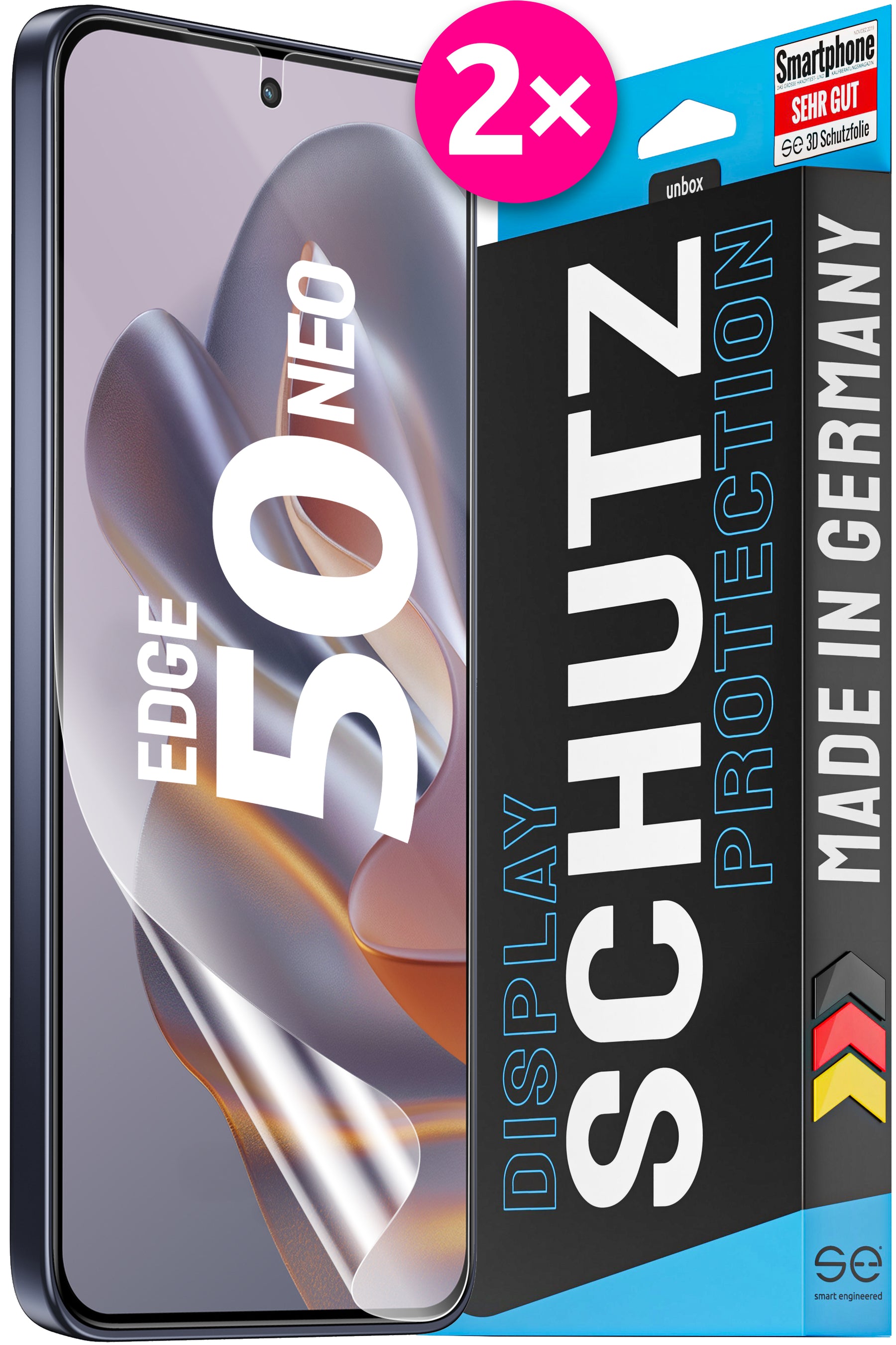 2x se® 3D Screen Protector for the Motorola Edge 50 Series (Transparent or Matte)