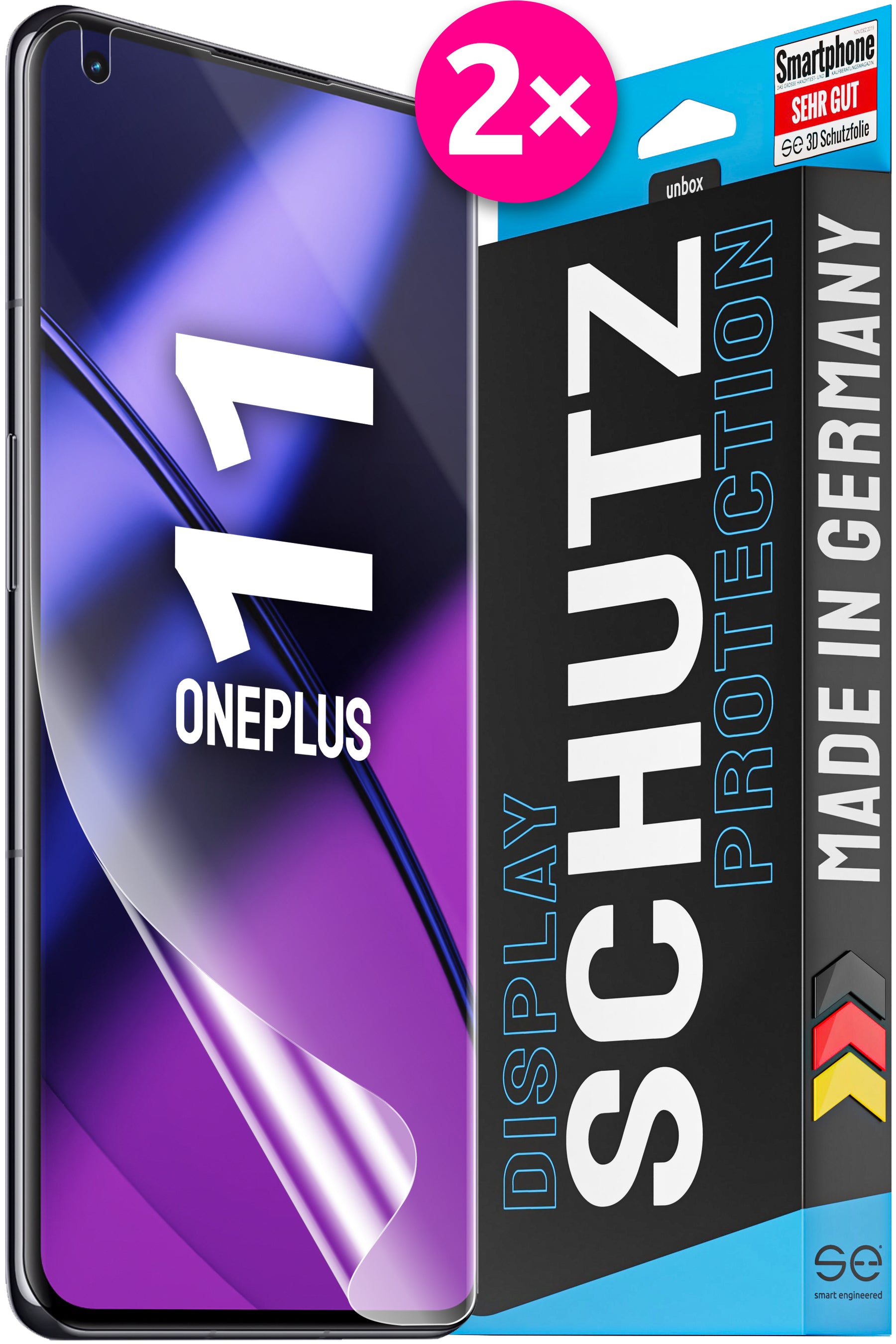 2x 3D protective film for the OnePlus 11 5G (transparent or matte)