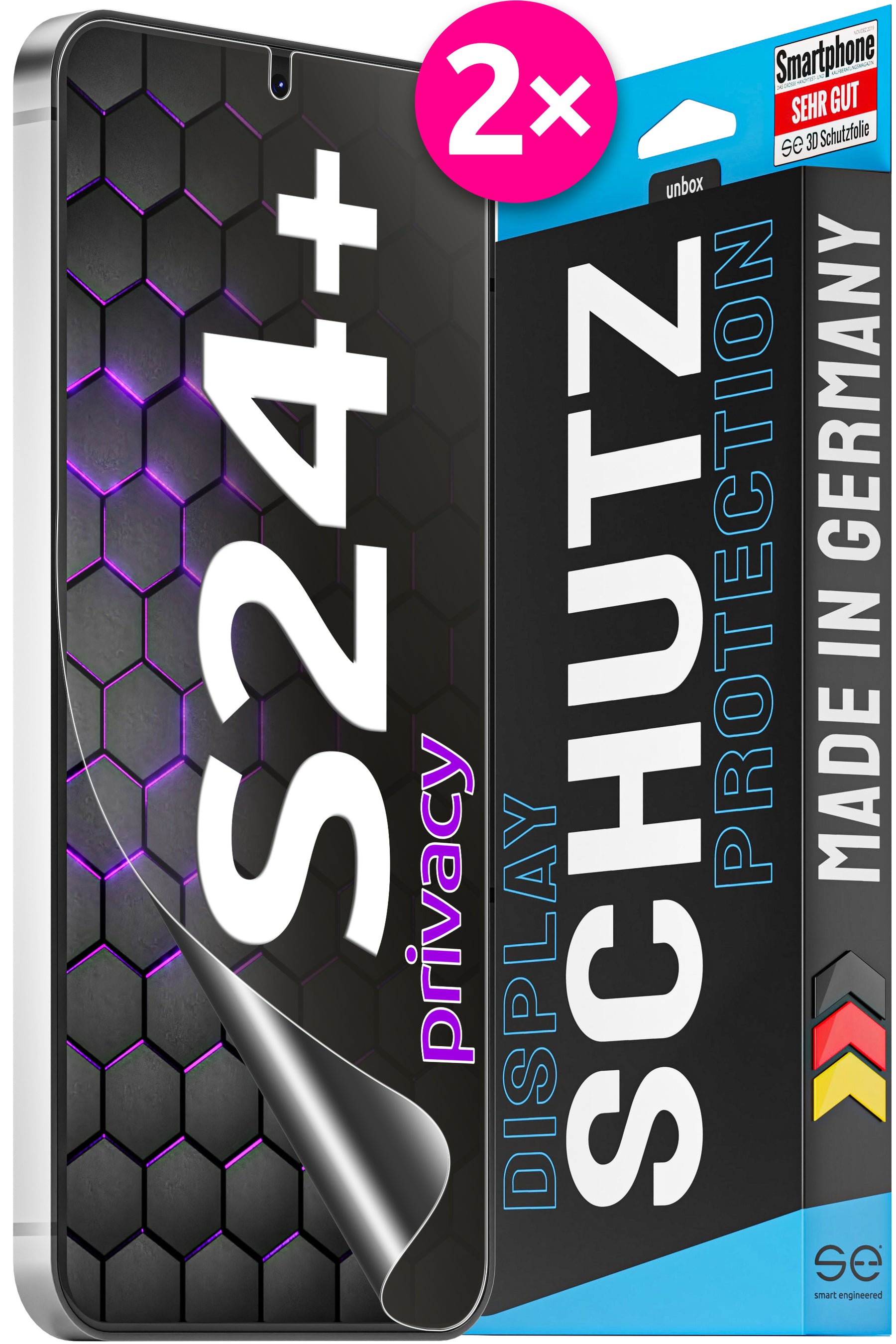 2x 3D Schutzfolie für die Samsung Galaxy S24 Serie (Transparent, Matt oder Privacy)