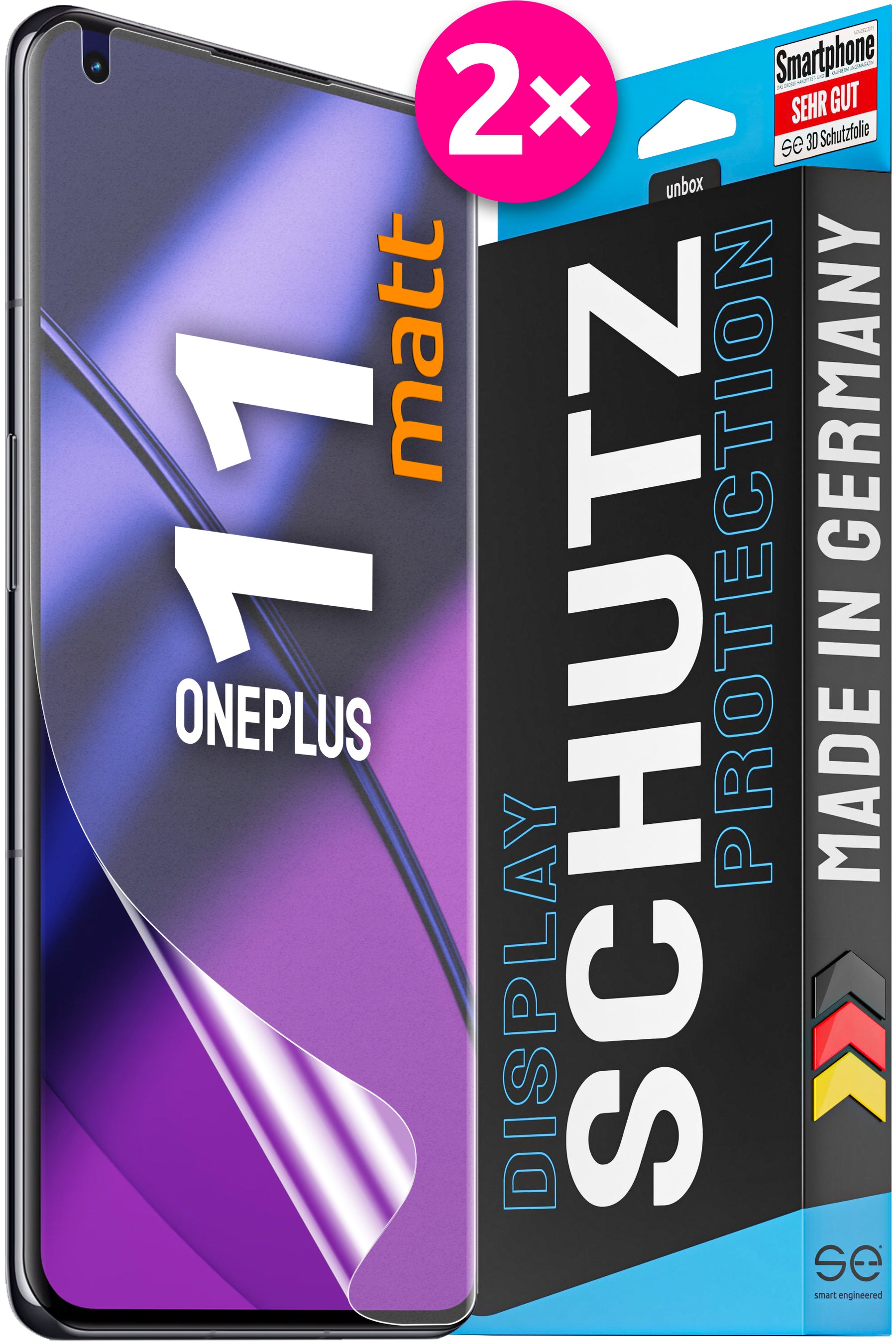 2x 3D protective film for the OnePlus 11 5G (transparent or matte)