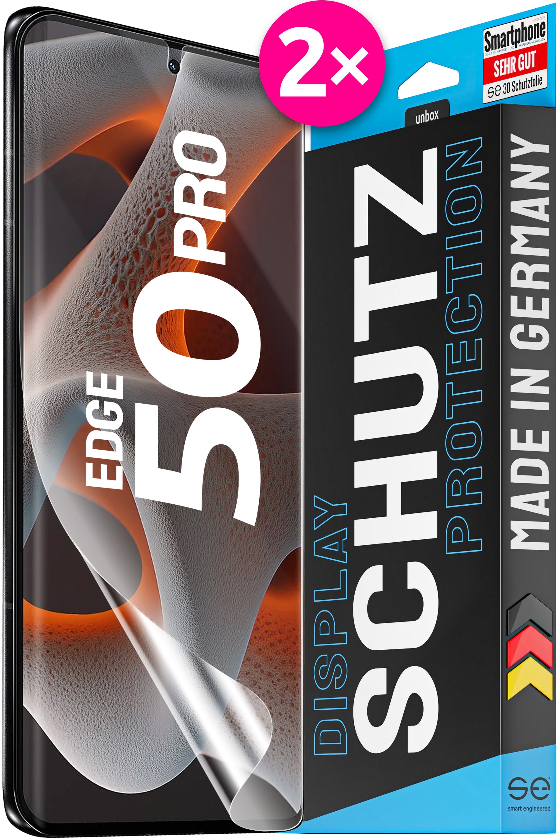 2x se® 3D Screen Protector for the Motorola Edge 50 Series (Transparent or Matte)