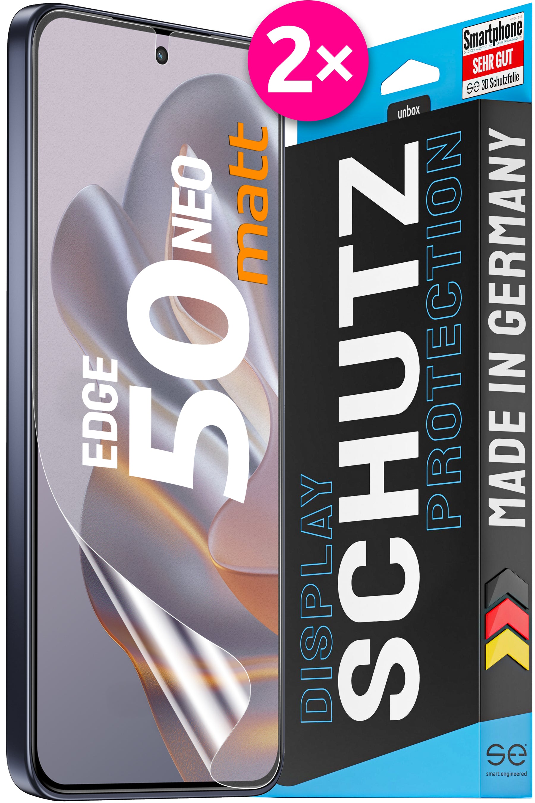 2x se® 3D Screen Protector for the Motorola Edge 50 Series (Transparent or Matte)