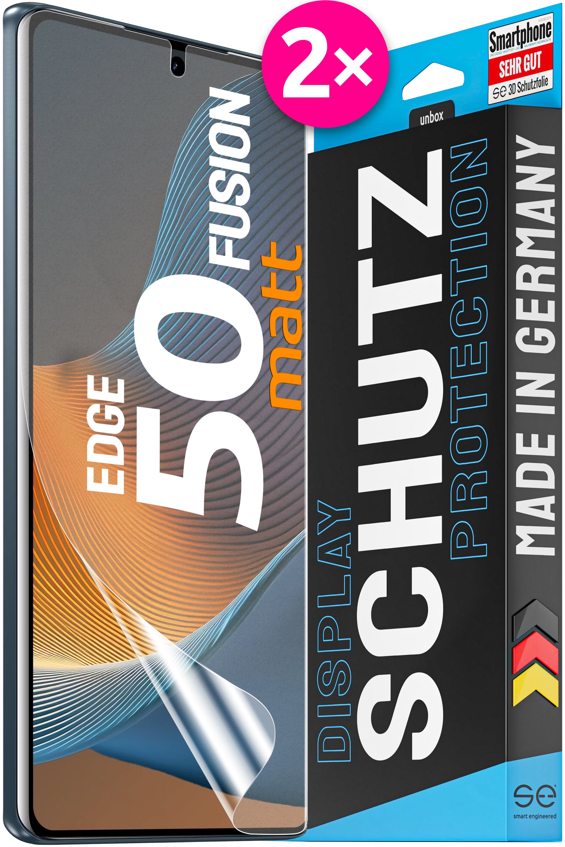 2x se® 3D Screen Protector for the Motorola Edge 50 Series (Transparent or Matte)