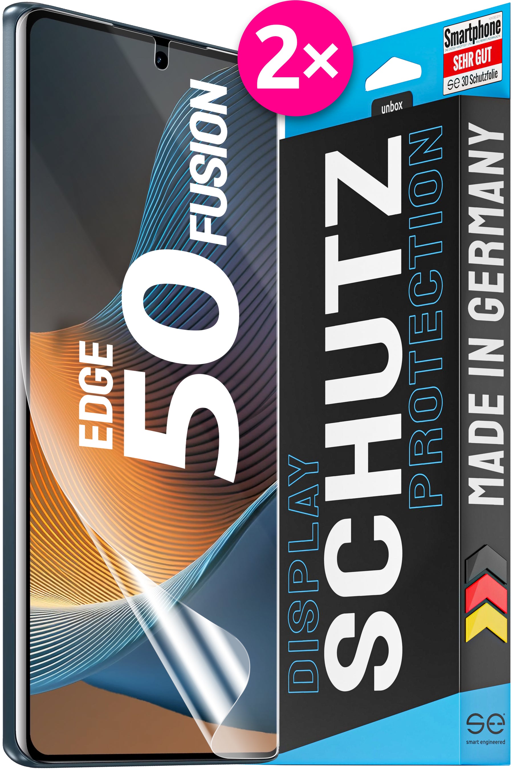 2x se® 3D Screen Protector for the Motorola Edge 50 Series (Transparent or Matte)