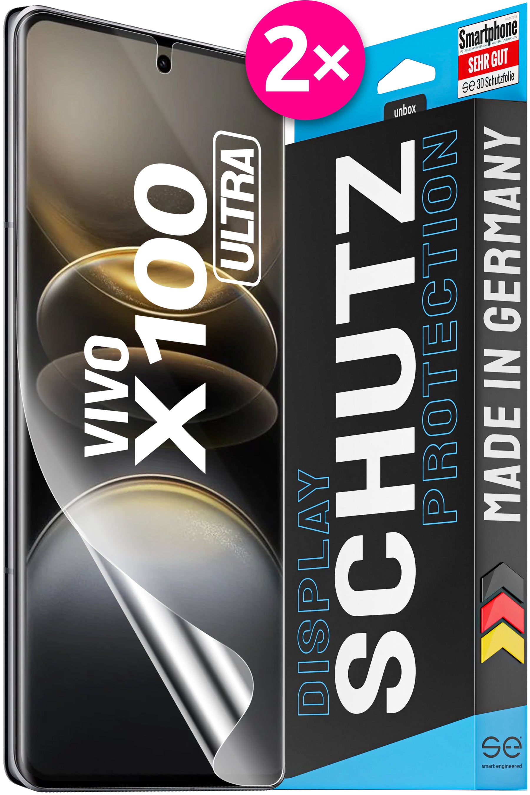 2x se® 3D Screen Protector for the Vivo X100 Series (Transparent, Matte or Privacy)