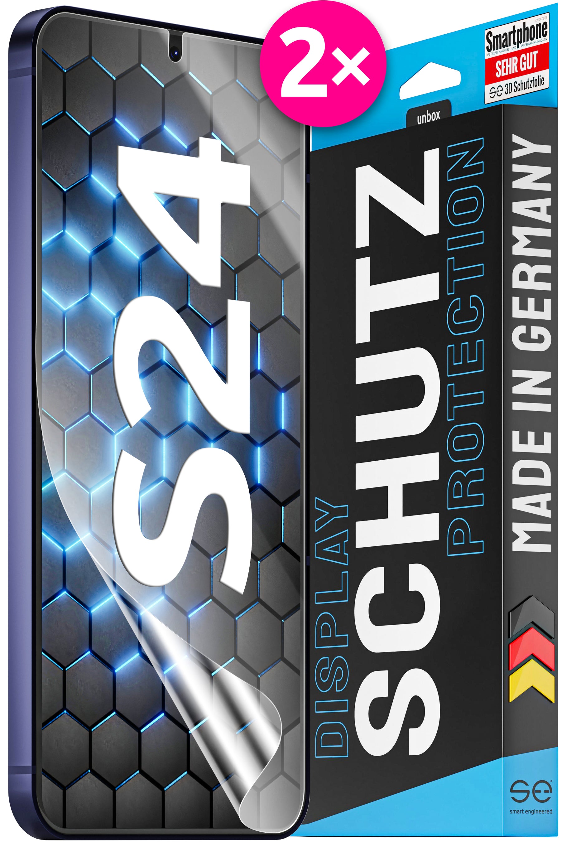2x 3D Schutzfolie für die Samsung Galaxy S24 Serie (Transparent, Matt oder Privacy)