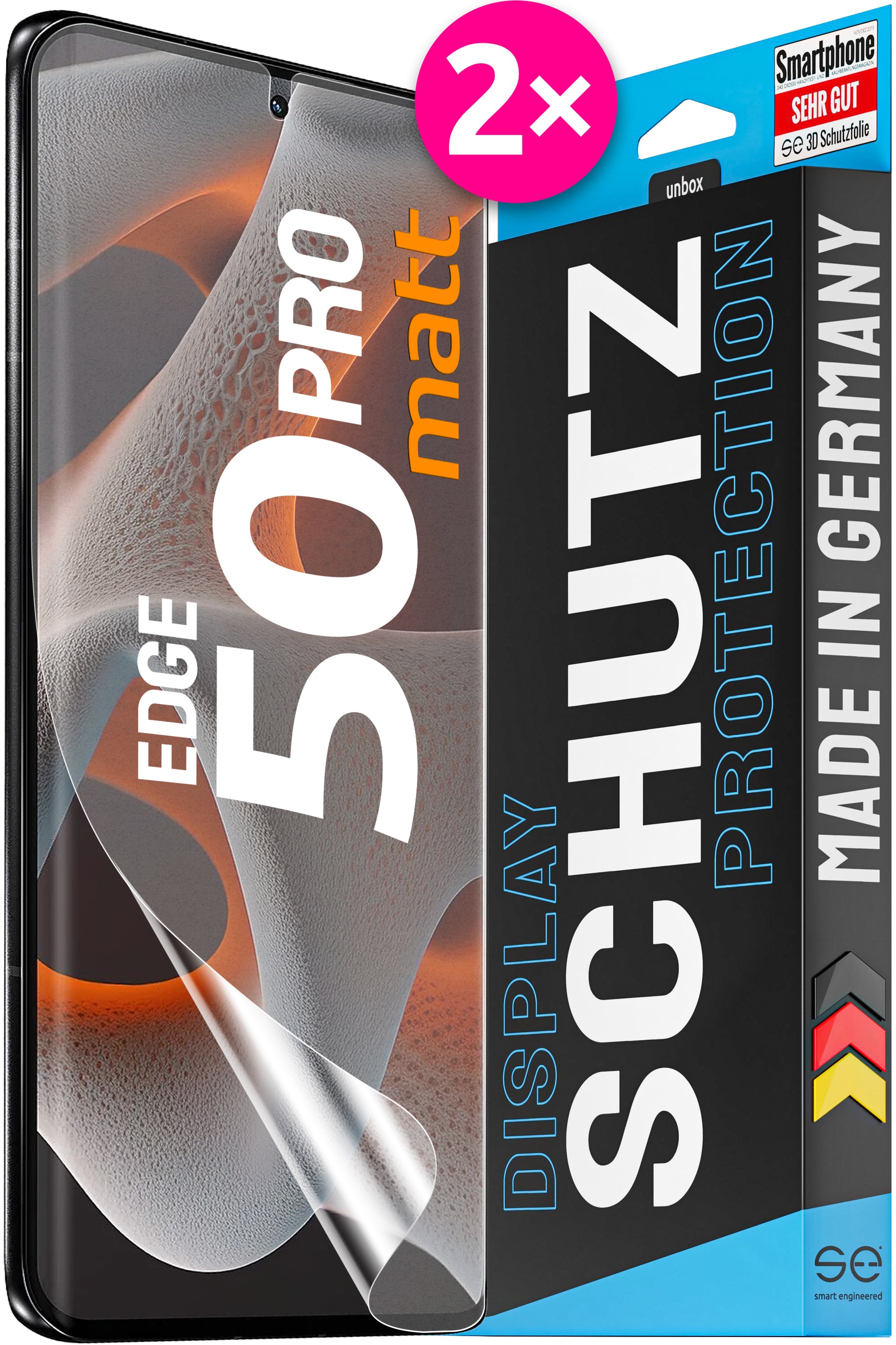 2x se® 3D Screen Protector for the Motorola Edge 50 Series (Transparent or Matte)