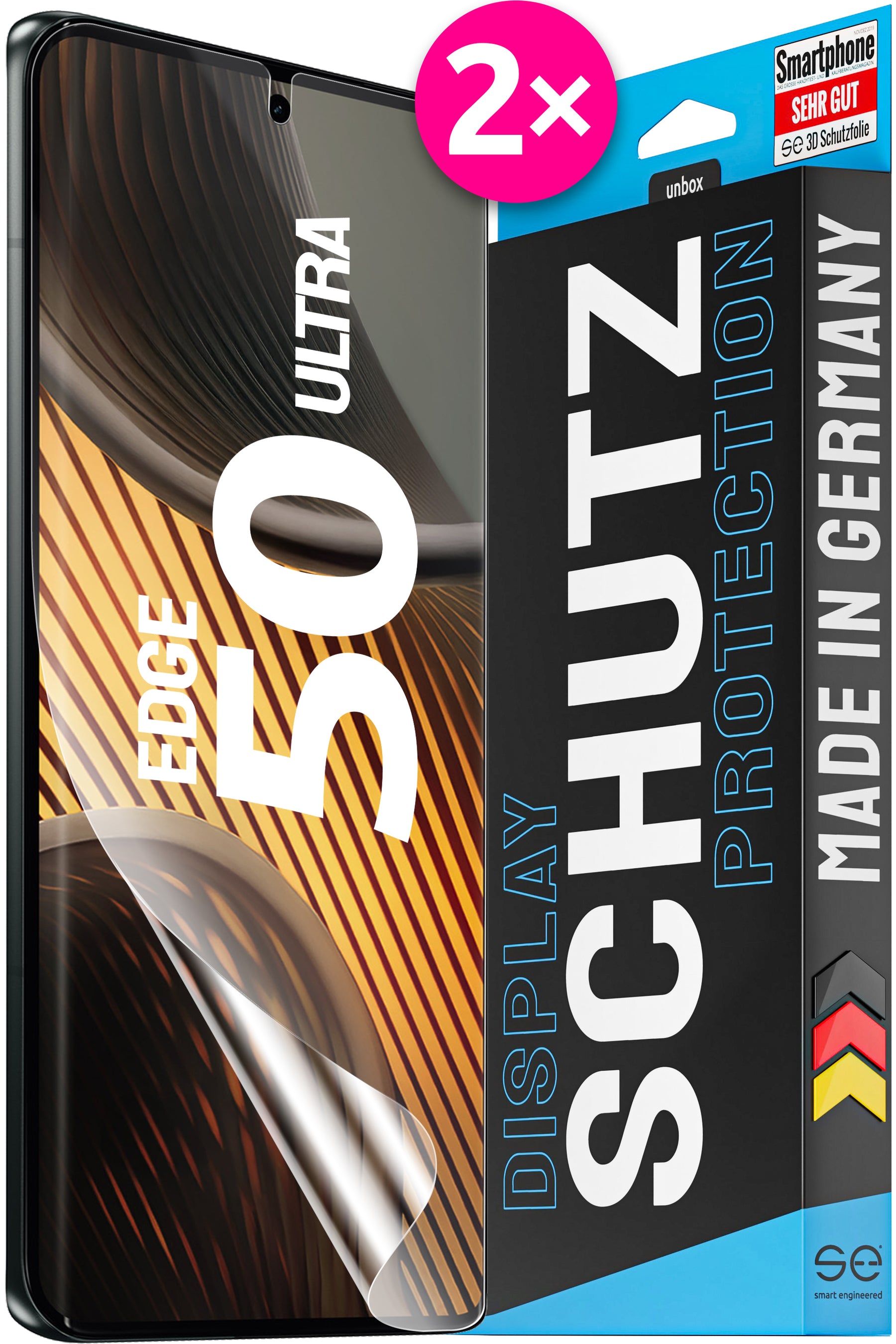 2x se® 3D Screen Protector for the Motorola Edge 50 Series (Transparent or Matte)