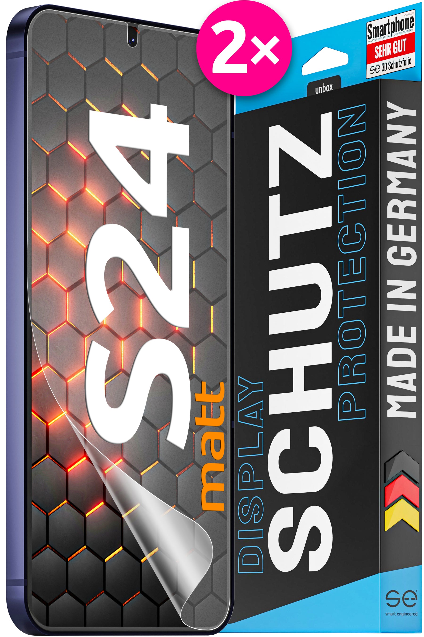 2x 3D Schutzfolie für die Samsung Galaxy S24 Serie (Transparent, Matt oder Privacy)