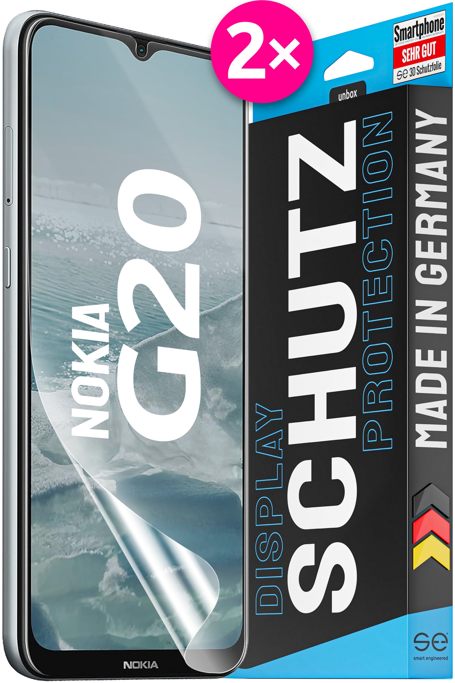 2x se® 3D Screen Protector for the Nokia G20 (Transparent, Matte or Privacy)