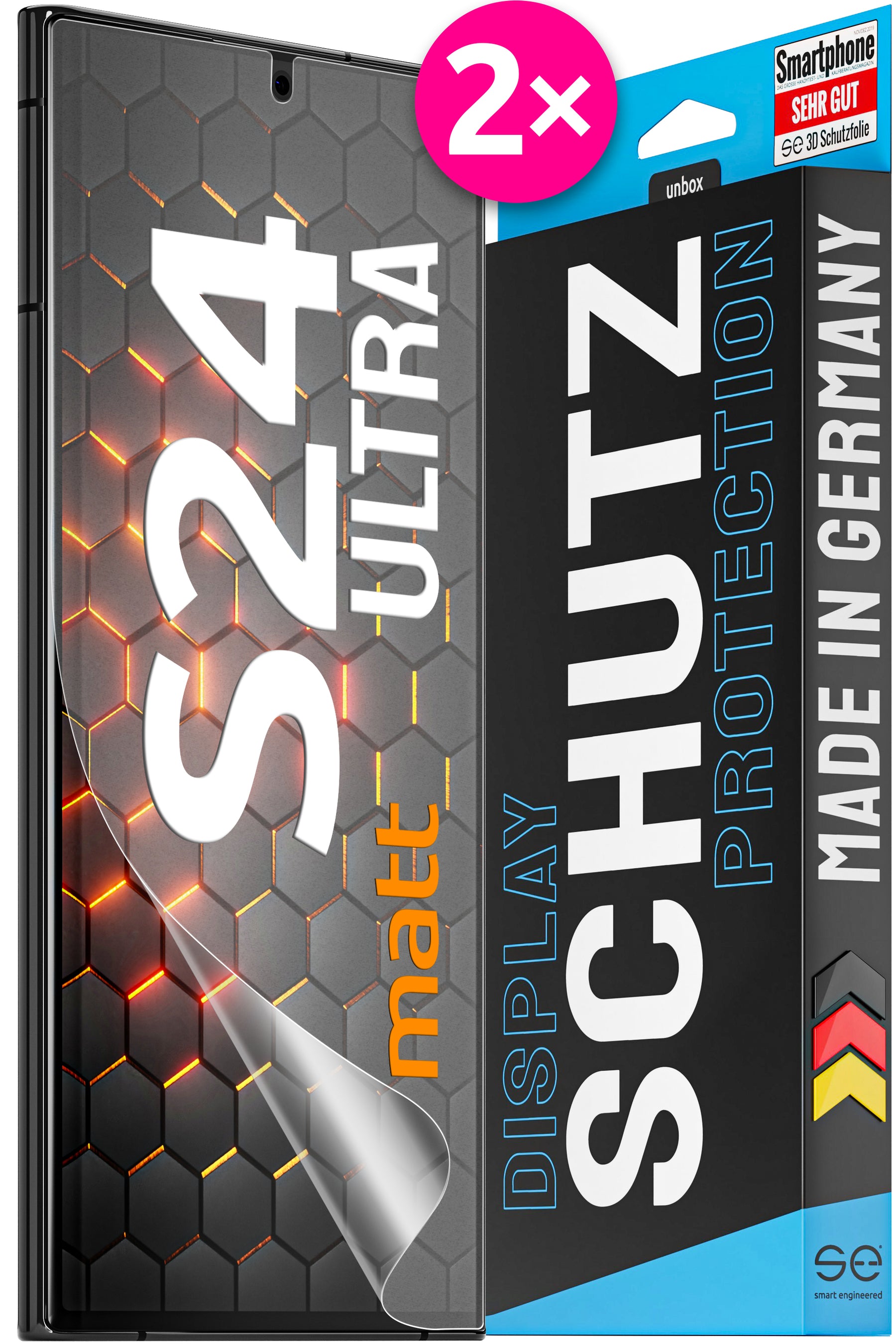 2x 3D Schutzfolie für die Samsung Galaxy S24 Serie (Transparent, Matt oder Privacy)