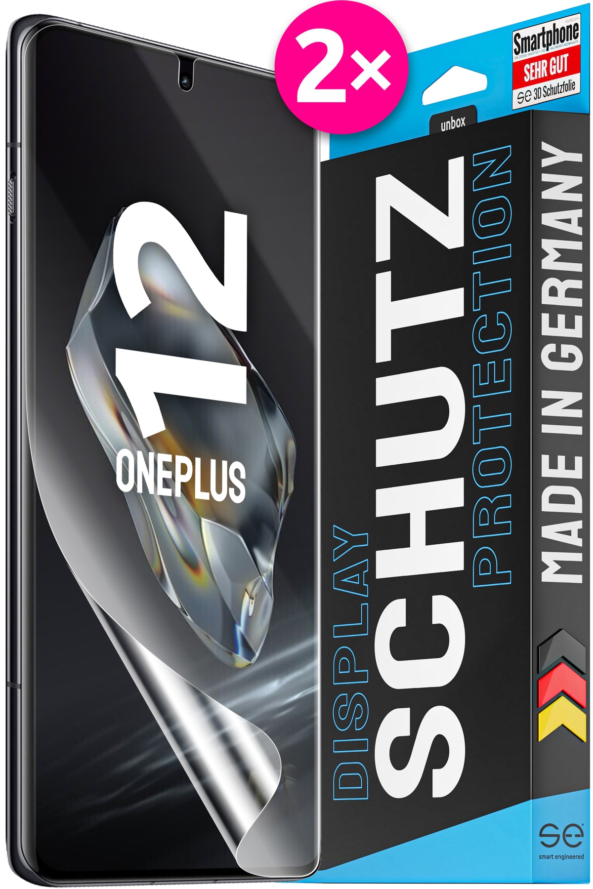 2x 3D protective film for the OnePlus 12 series (transparent or matte)