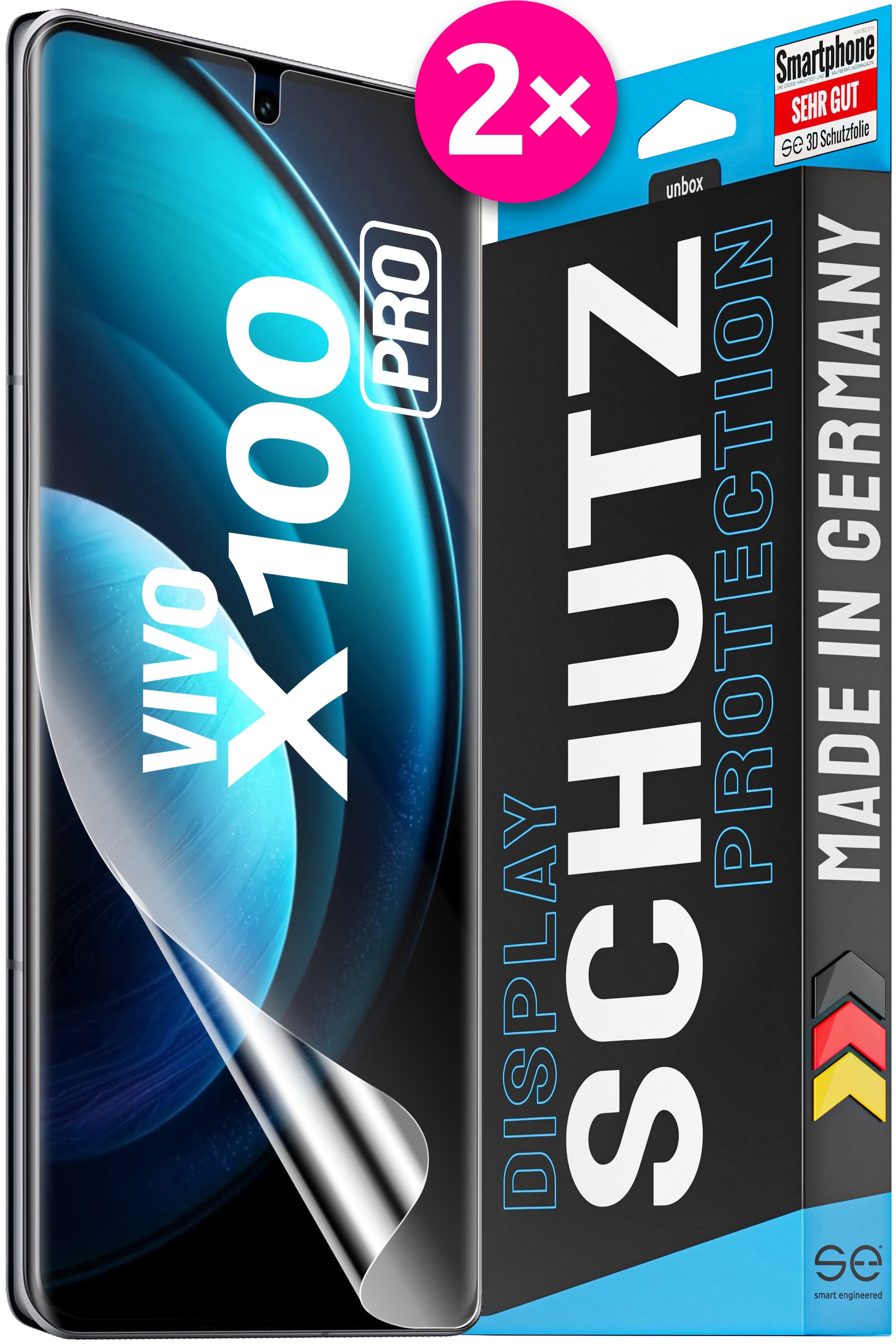 2x se® 3D Screen Protector for the Vivo X100 Series (Transparent, Matte or Privacy)