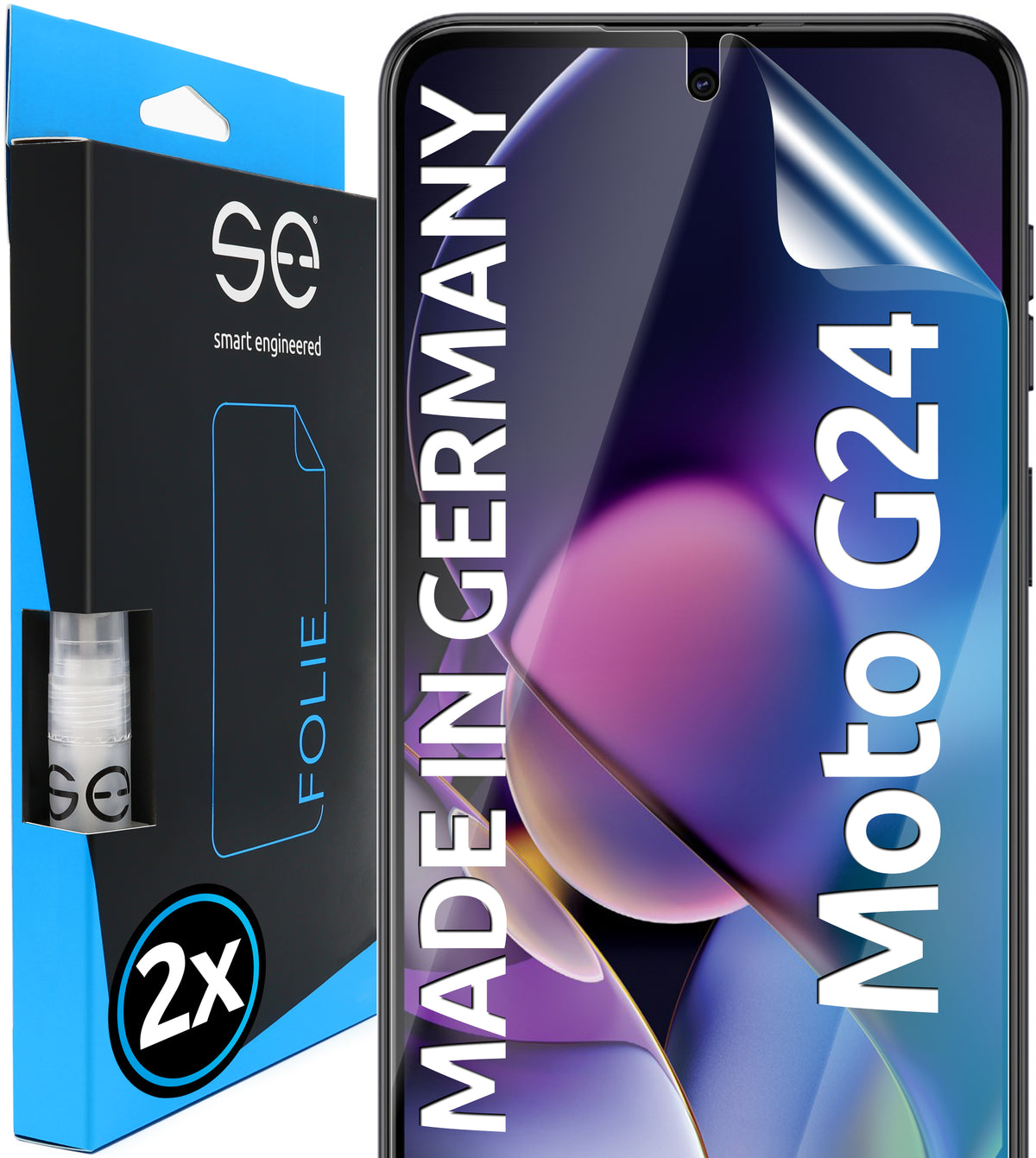 2x 3D protective film for the Motorola G24 (transparent, matte or privacy)