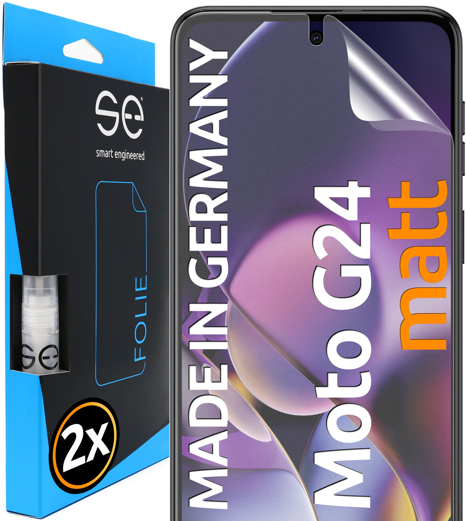 2x 3D Schutzfolie für das Motorola G24 (Transparent, Matt oder Privacy)