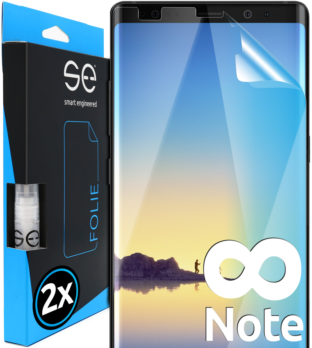 2x 3D protective film for the Samsung Galaxy Note 8 (transparent, matte or privacy)