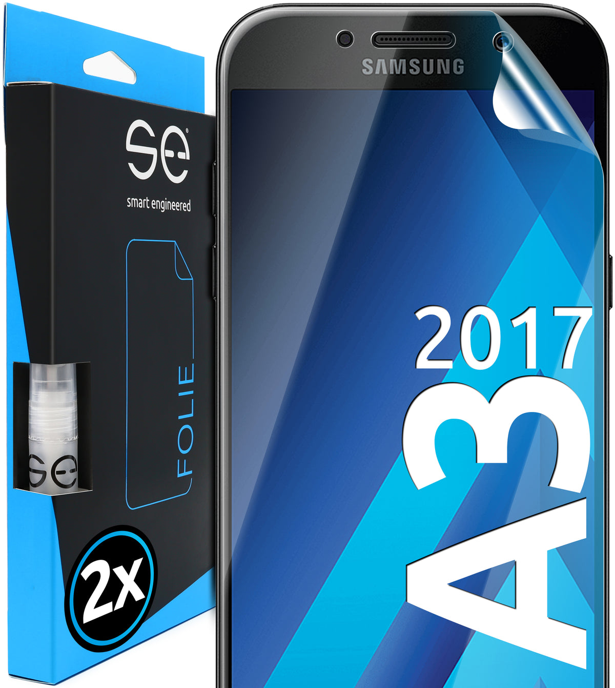2x 3D Screen Protector for the Samsung Galaxy A3 (2017) (Transparent, Matte or Privacy)