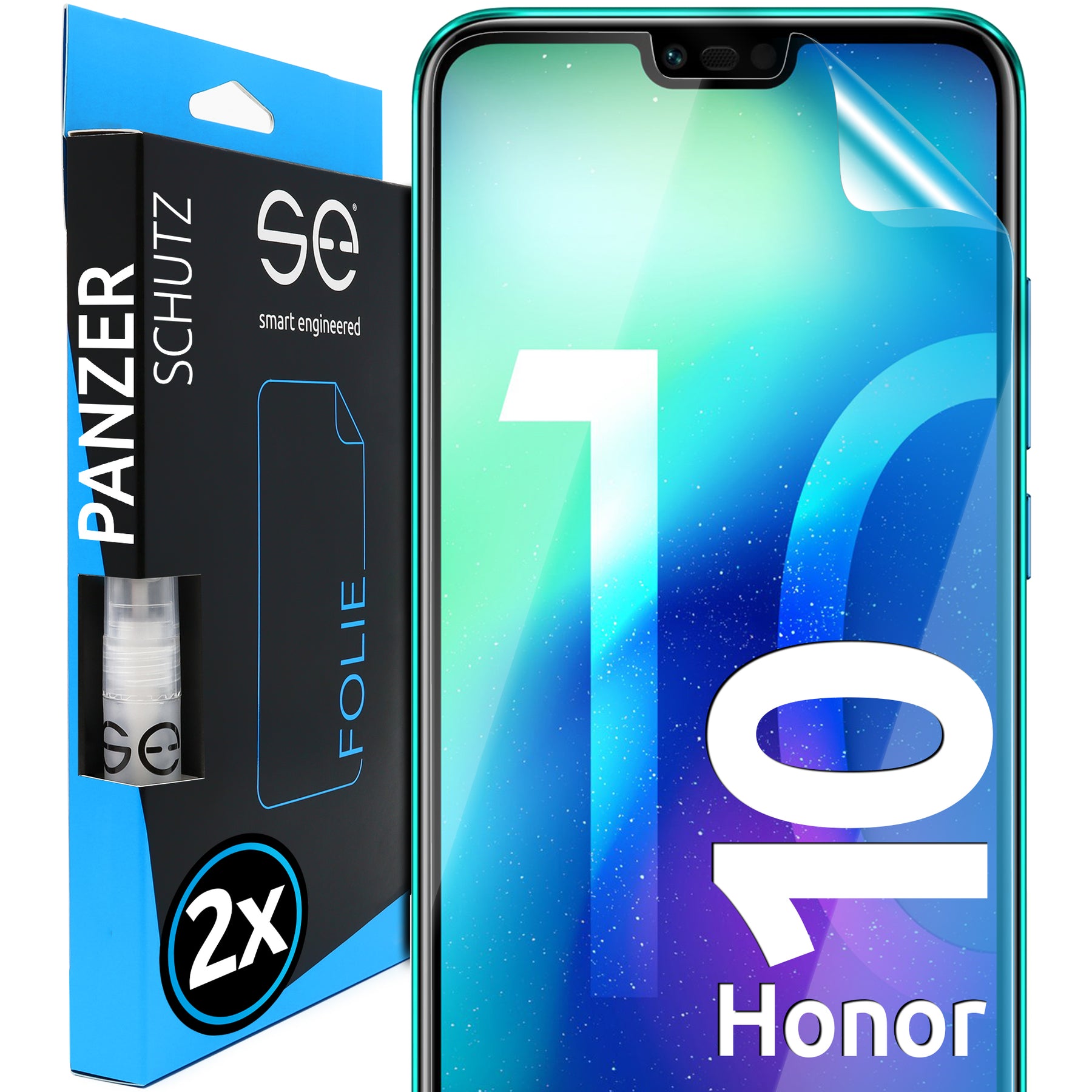 2x 3D protective film for the HONOR 10 (Transparent, Matte or Privacy)