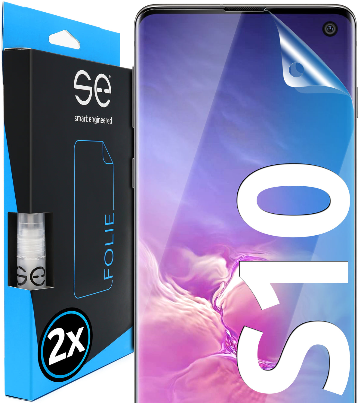 2x 3D protective film for the Samsung Galaxy S10 series (transparent, matte or privacy)