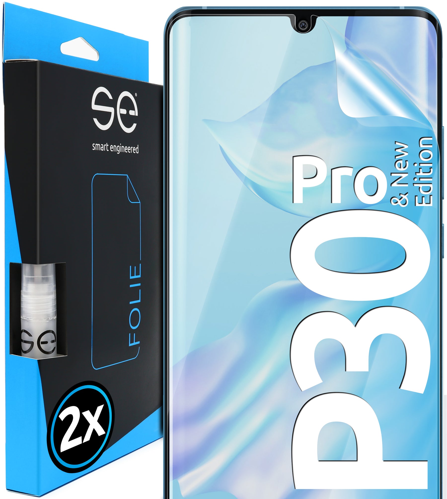 2x 3D protective film for the Huawei P30 series (transparent or matte)