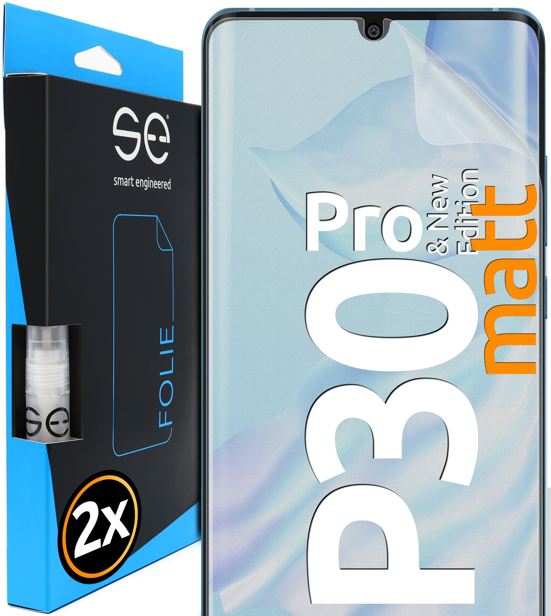 2x 3D protective film for the Huawei P30 series (transparent or matte)