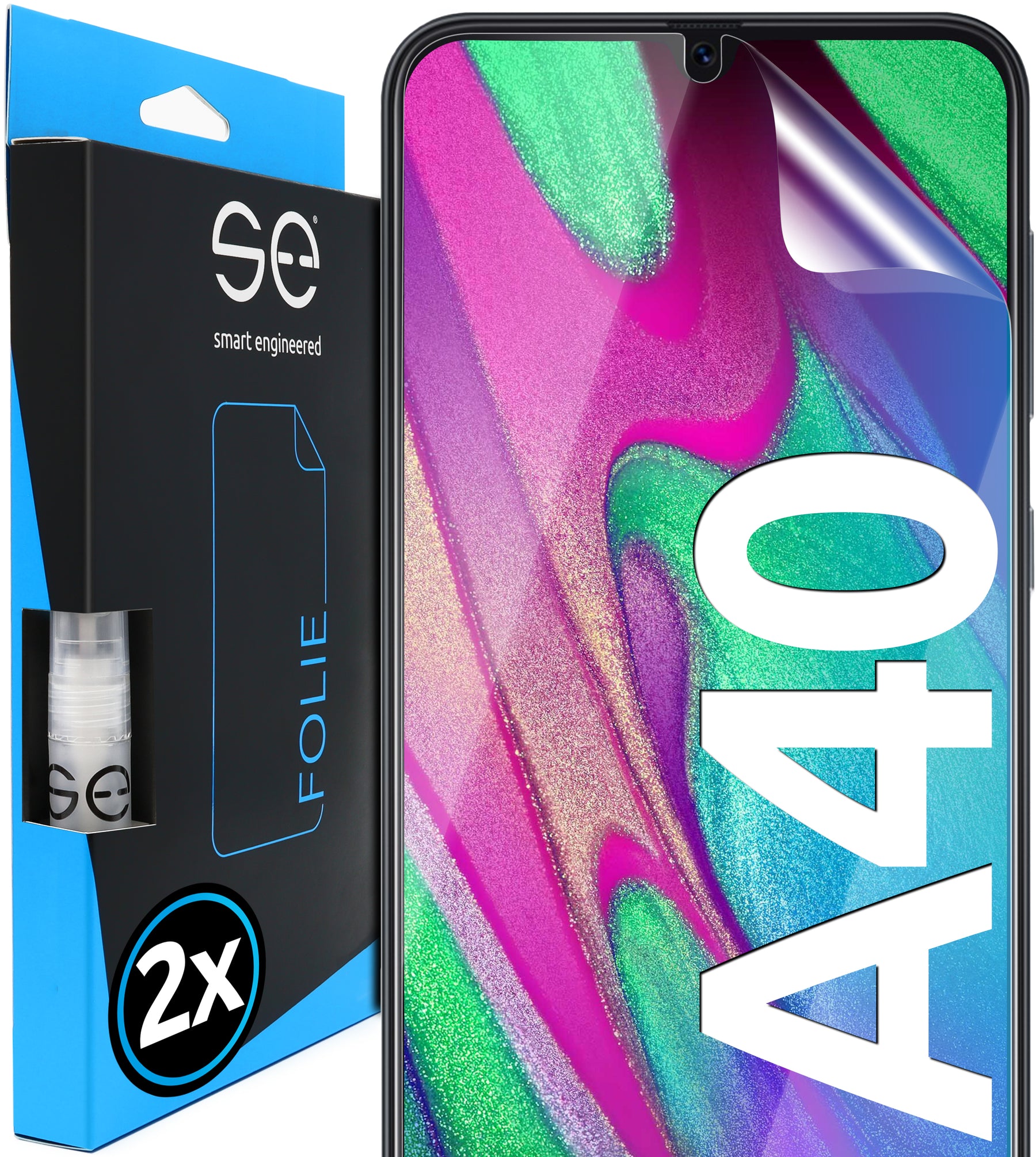 2x 3D protective film for the Samsung Galaxy A40 (transparent, matte or privacy)