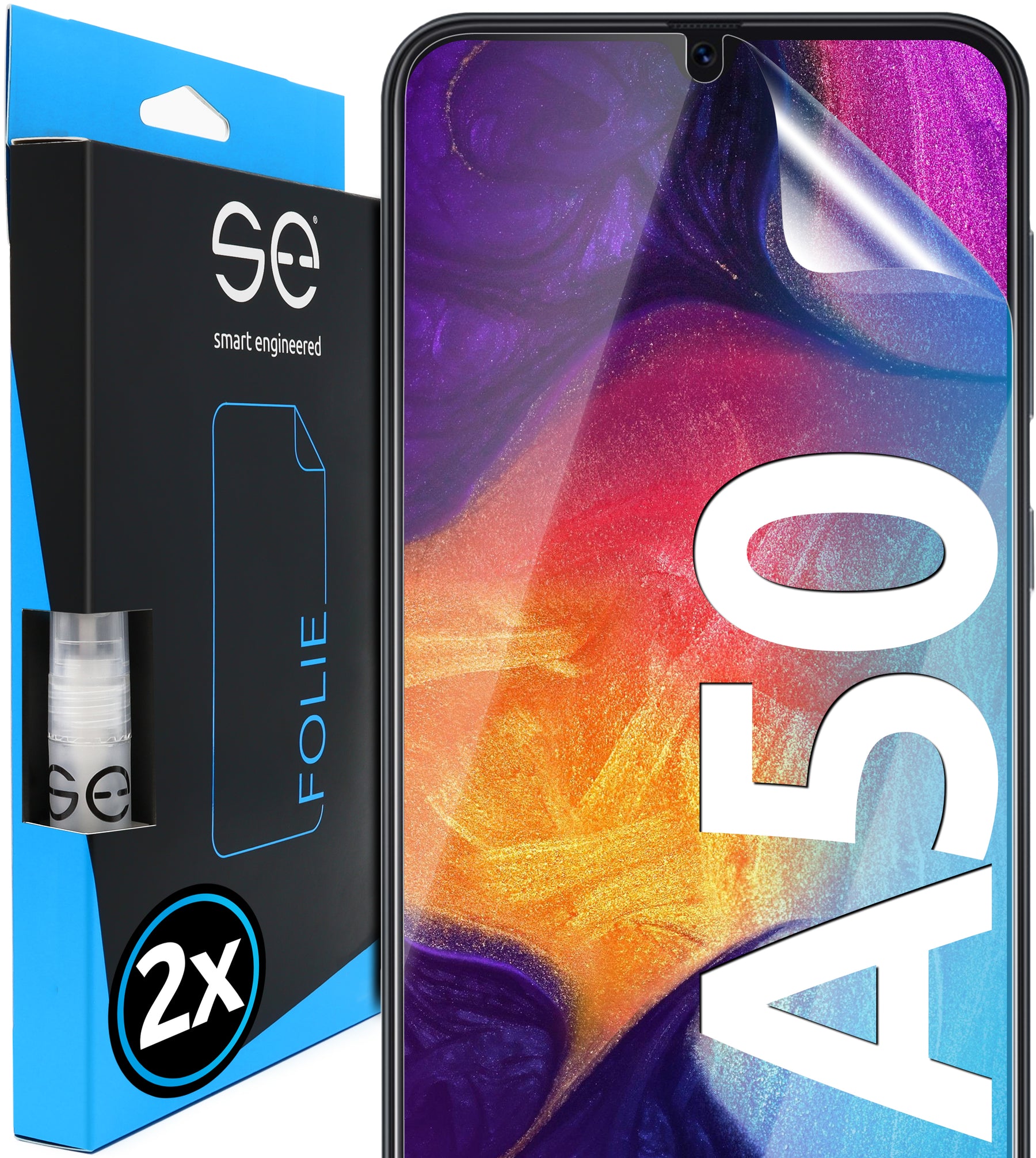 2x 3D protective film for the Samsung Galaxy A50 series (transparent or matte)