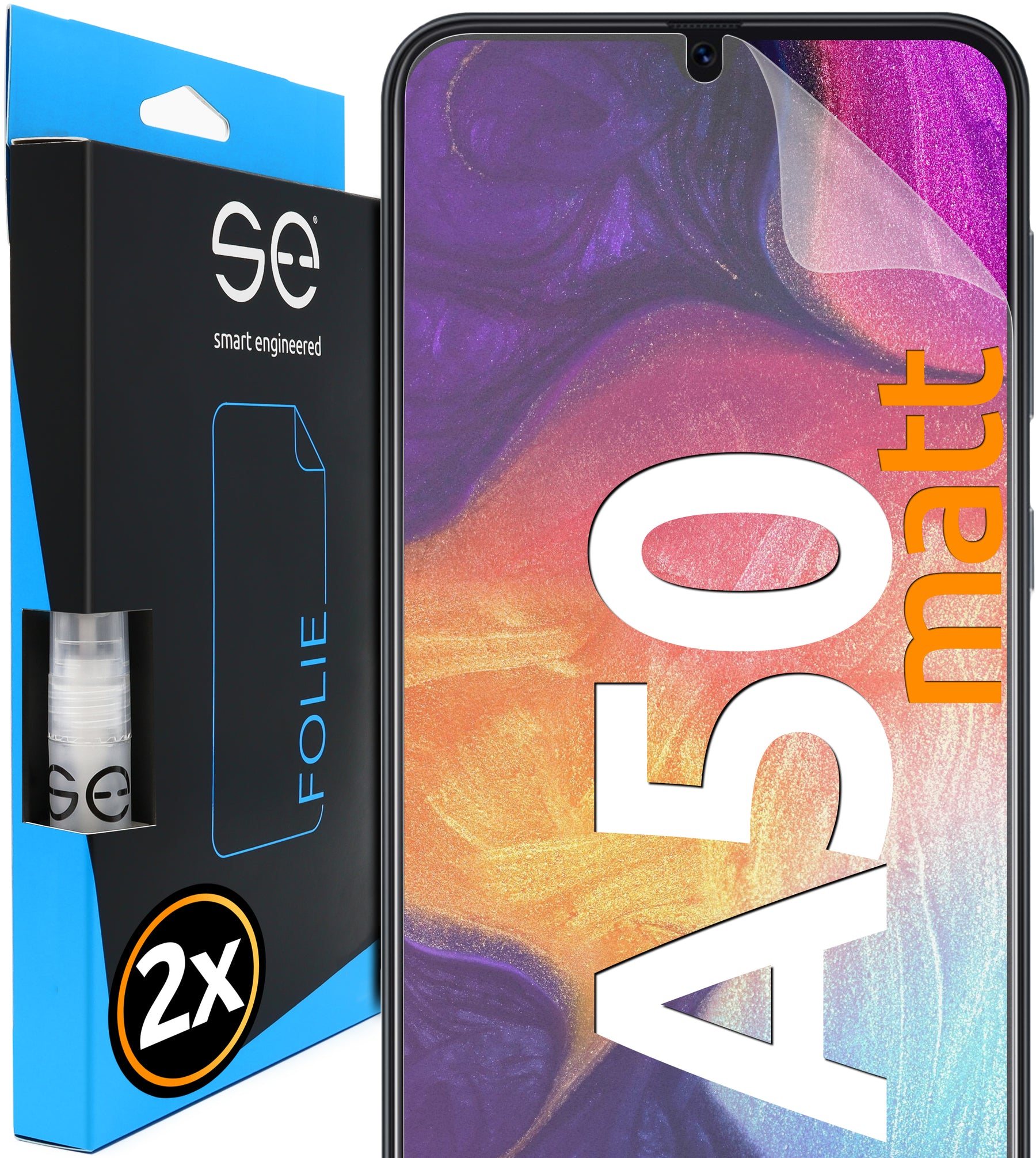 2x 3D protective film for the Samsung Galaxy A50 series (transparent or matte)