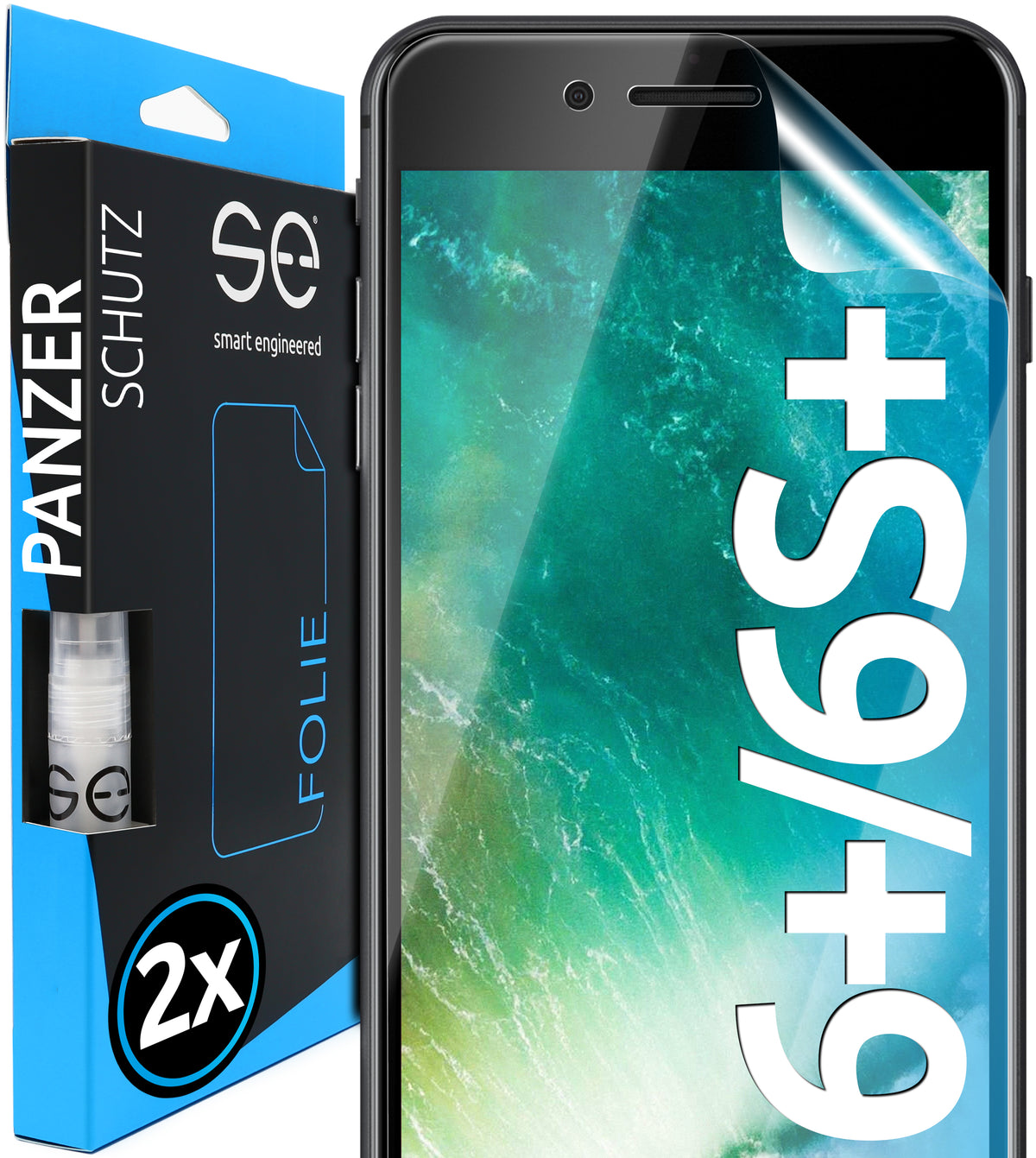 2x 3D protective film for the Apple iPhone 6 series (transparent, matte or privacy)