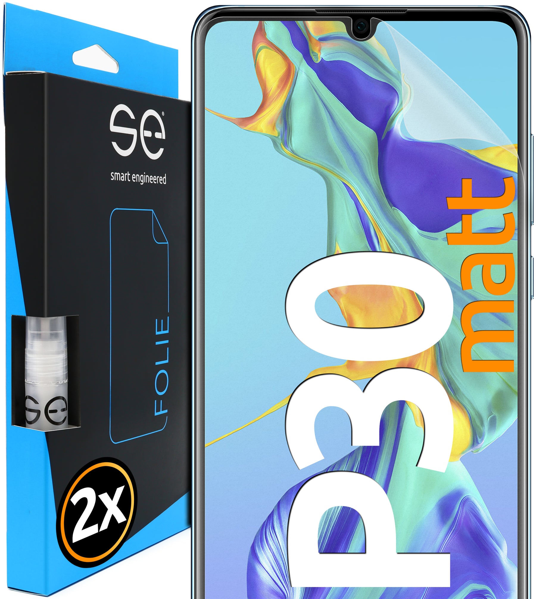 2x 3D protective film for the Huawei P30 series (transparent or matte)
