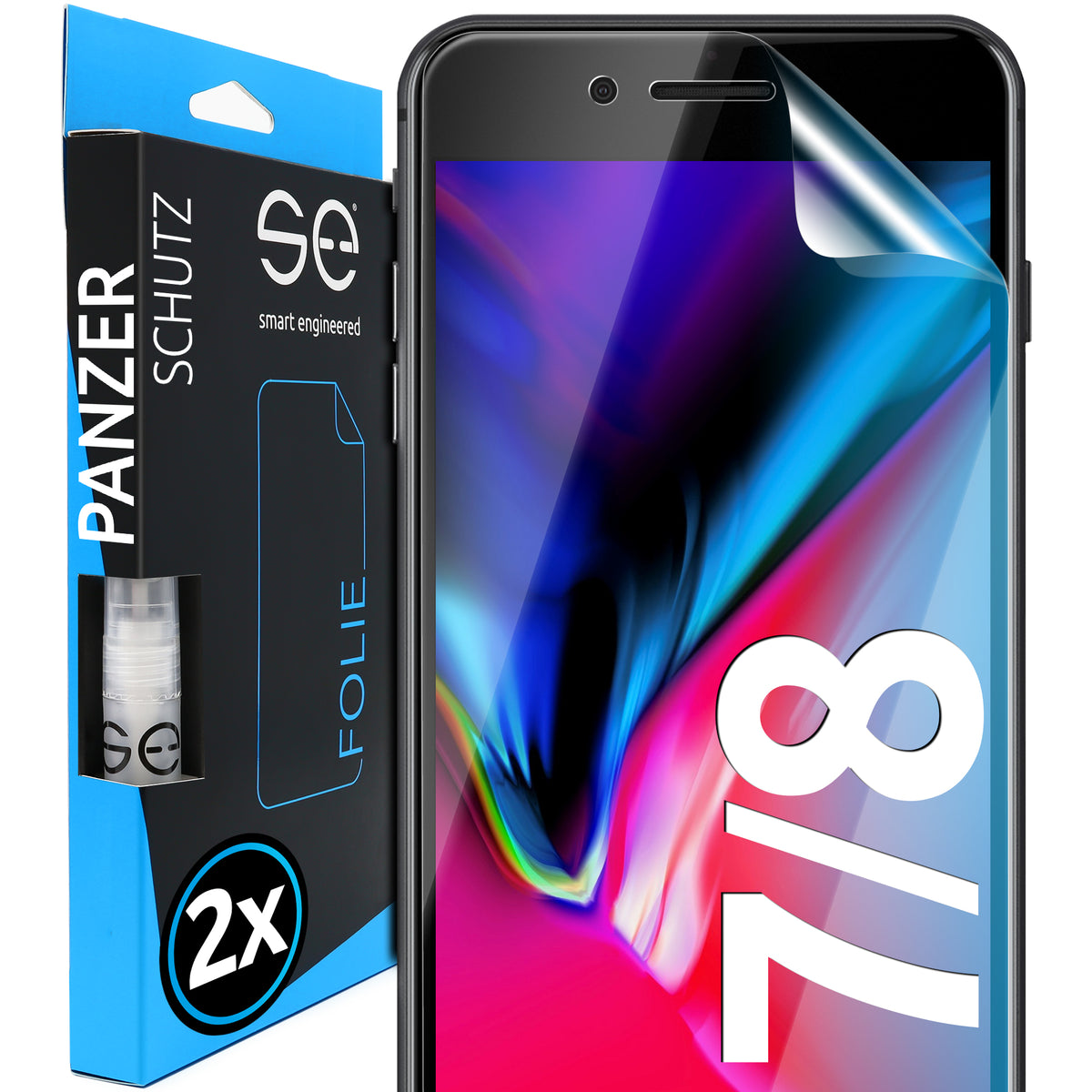 2x 3D protective film for the Apple iPhone 7/8 series (transparent, matte or privacy)