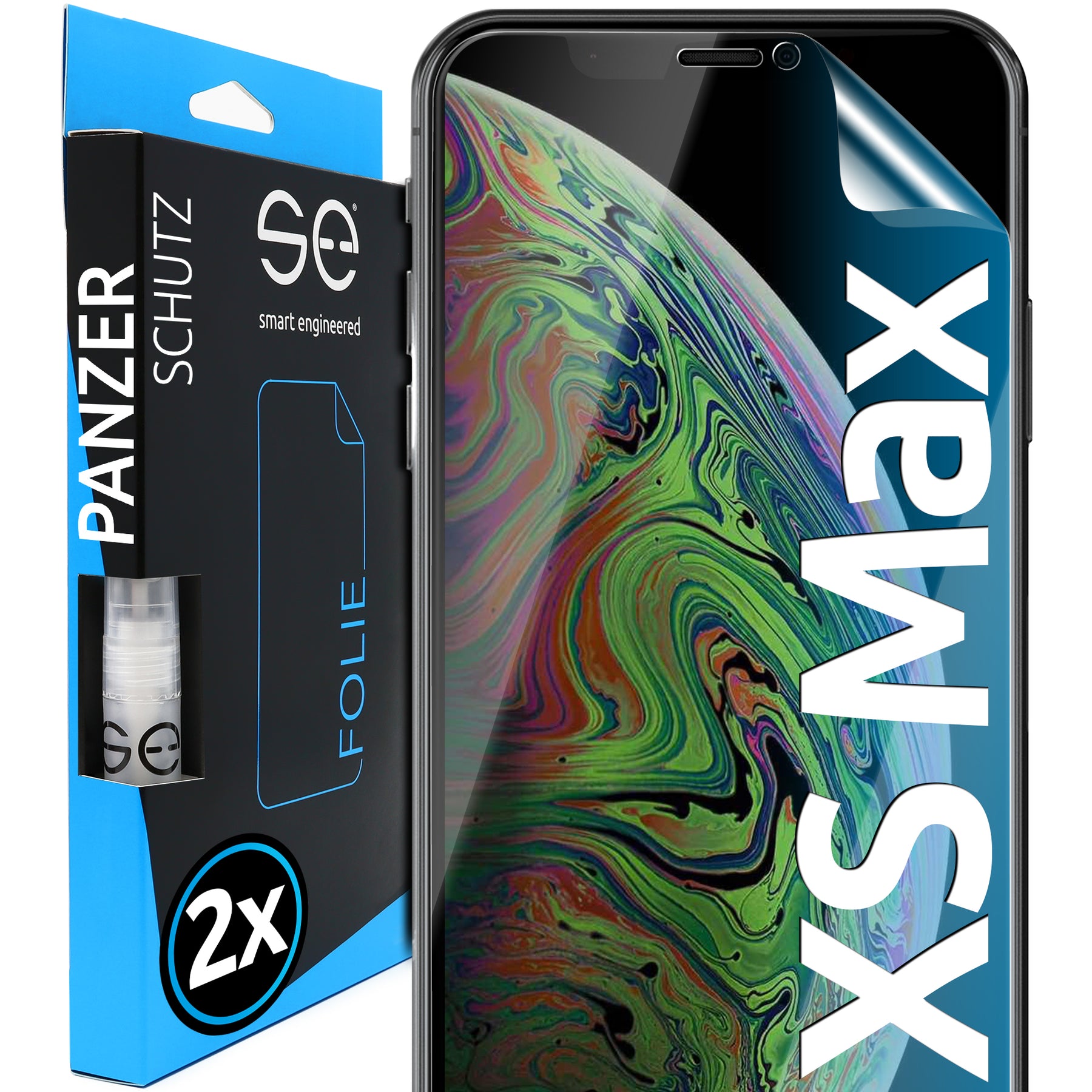 2x 3D protective film for the Apple iPhone X series (transparent, matte or privacy)