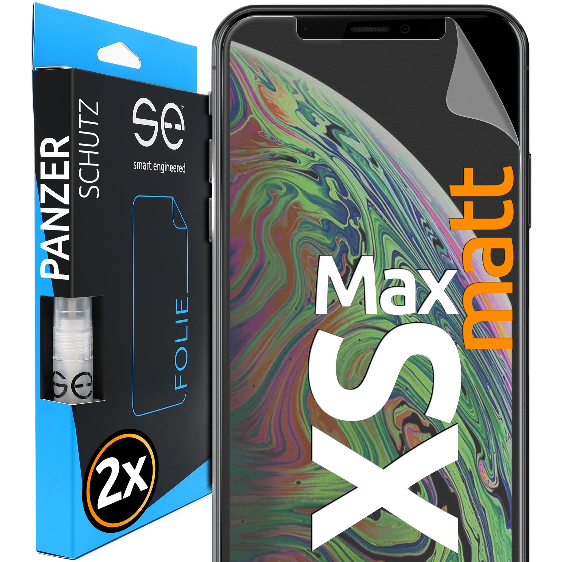 2x 3D protective film for the Apple iPhone X series (transparent, matte or privacy)