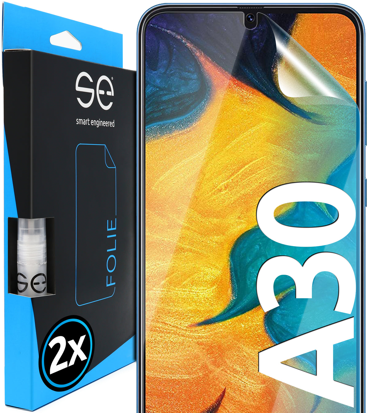 2x 3D protective film for the Samsung Galaxy A30 series (transparent or matte)