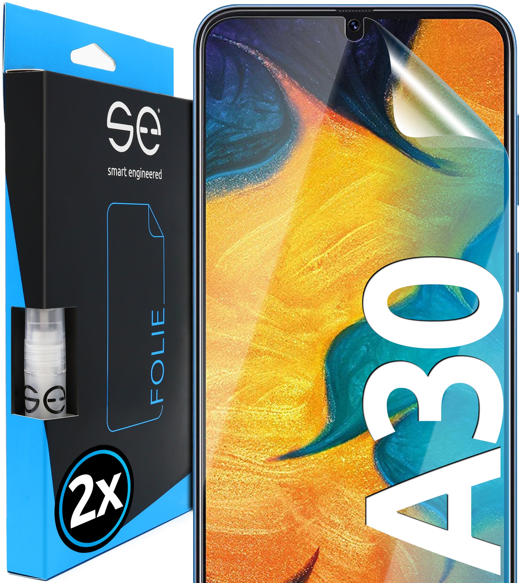 2x 3D protective film for the Samsung Galaxy A30 series (transparent or matte)