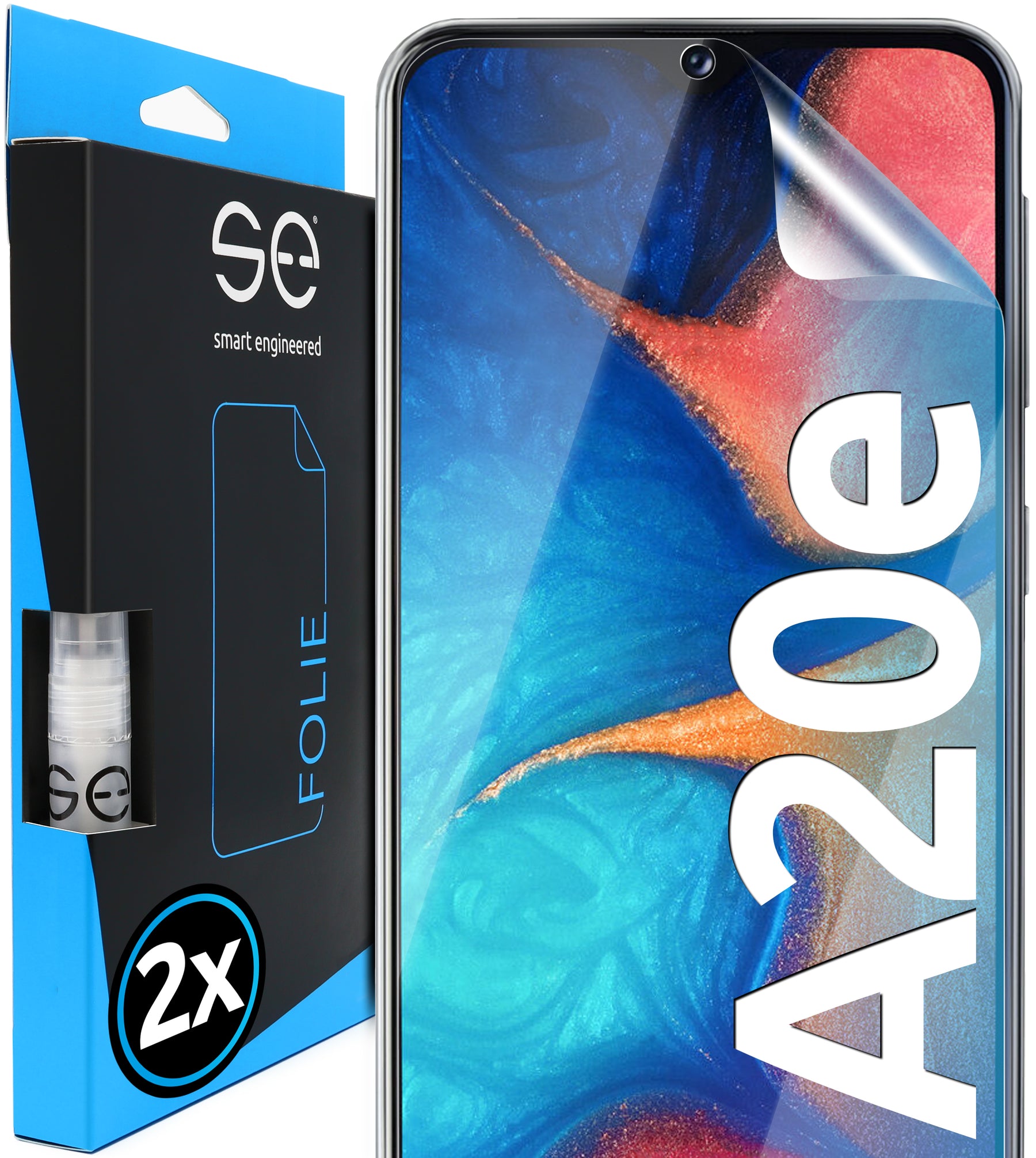 2x 3D protective film for the Samsung Galaxy A20e (Transparent, Matte or Privacy)