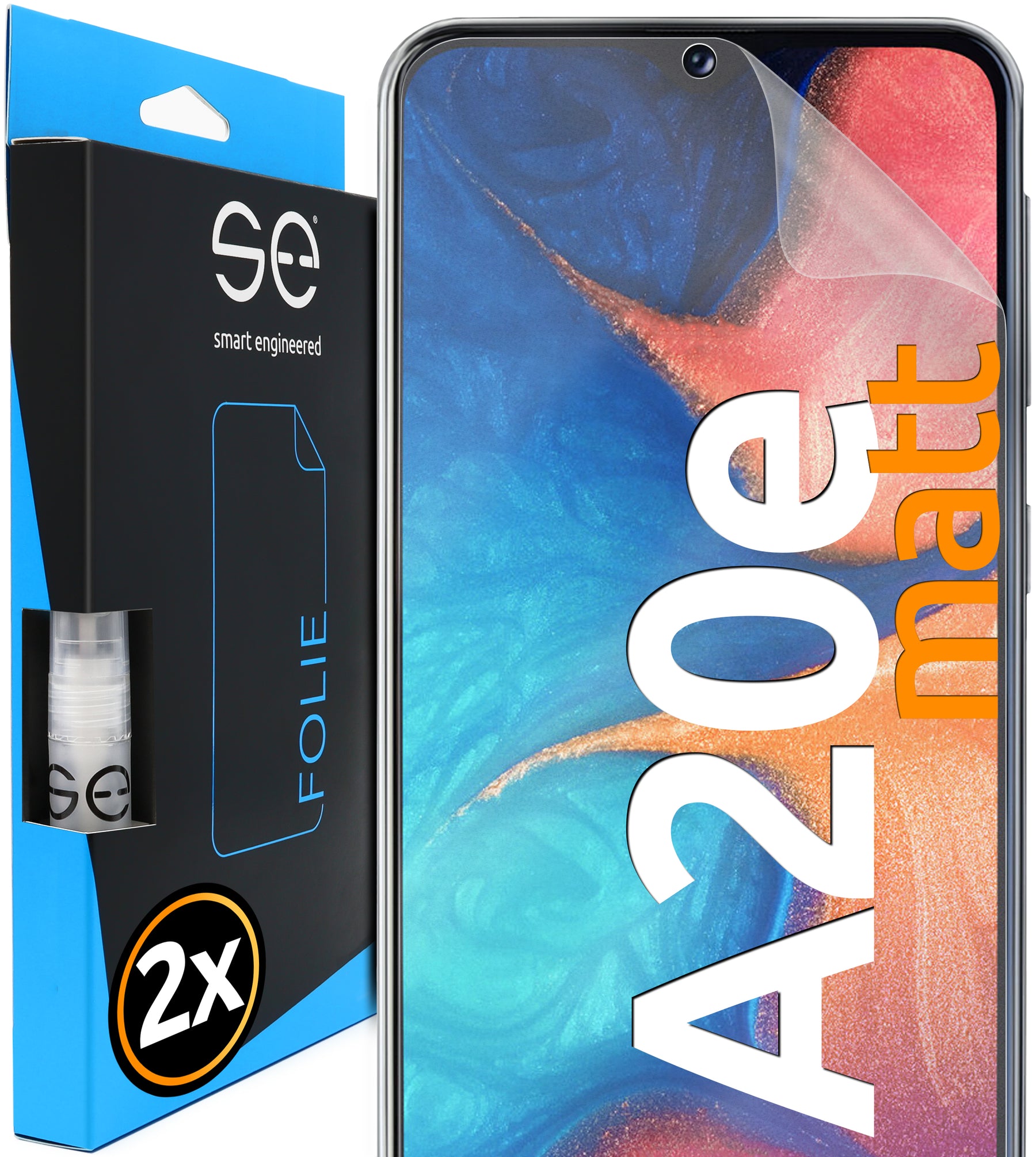 2x 3D protective film for the Samsung Galaxy A20e (Transparent, Matte or Privacy)
