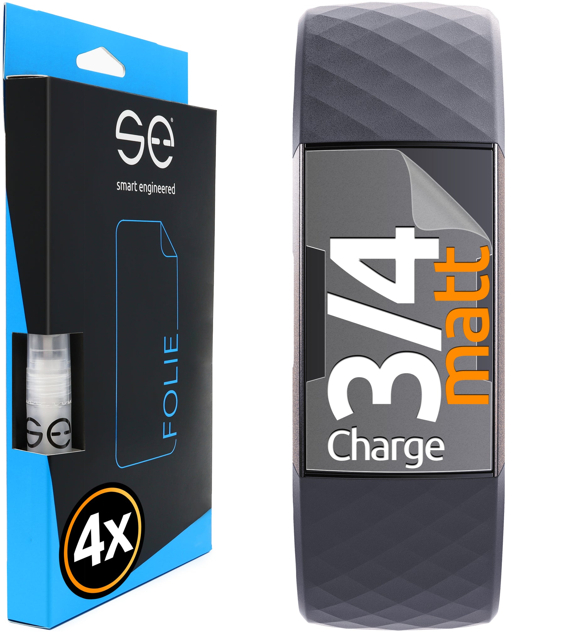 4x 3D protective film for the Fitbit series (transparent or matte)