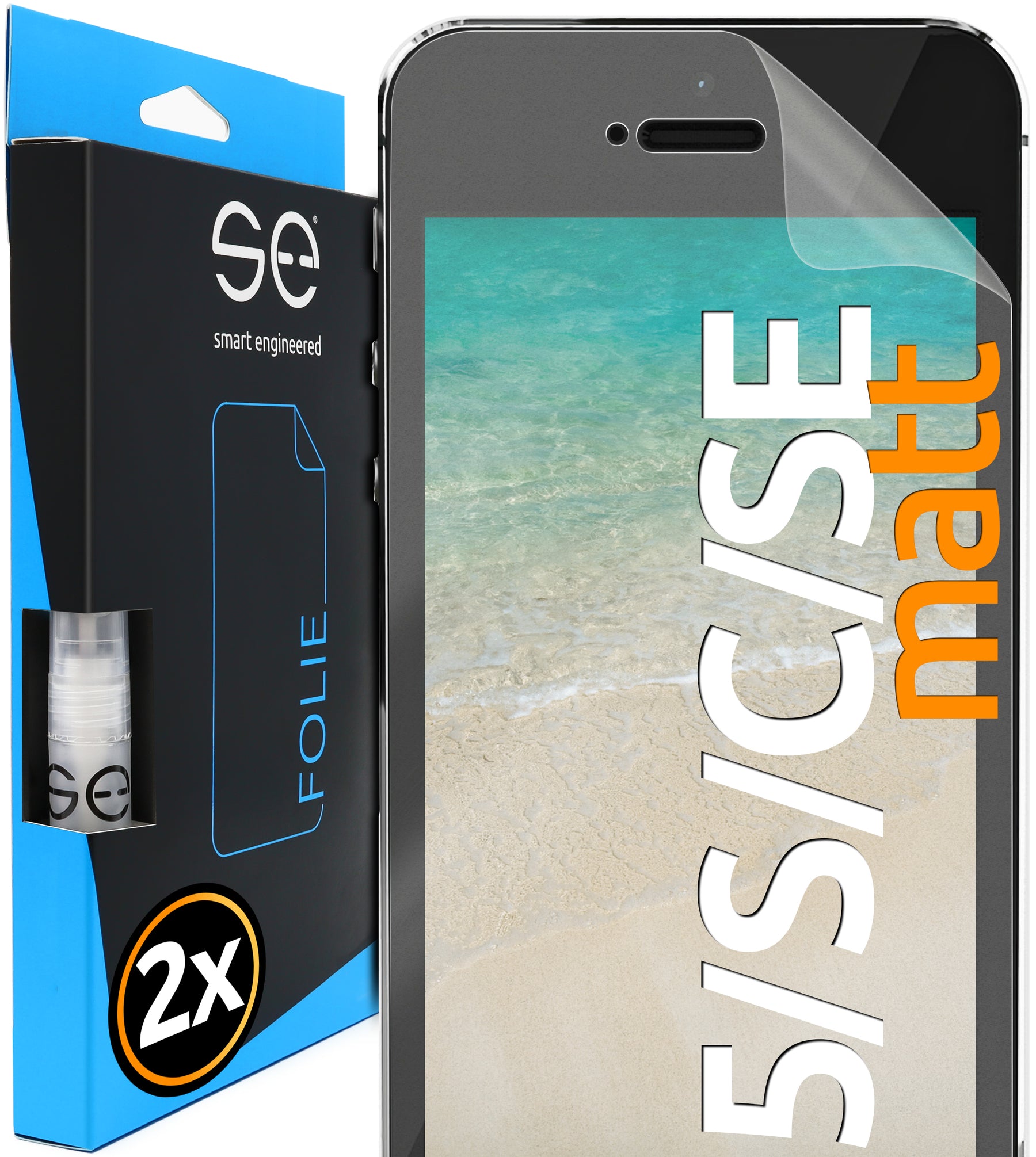 2x 3D Screen Protector for iPhone 5/5S/5C/SE 2016 (Transparent, Matte or Privacy)