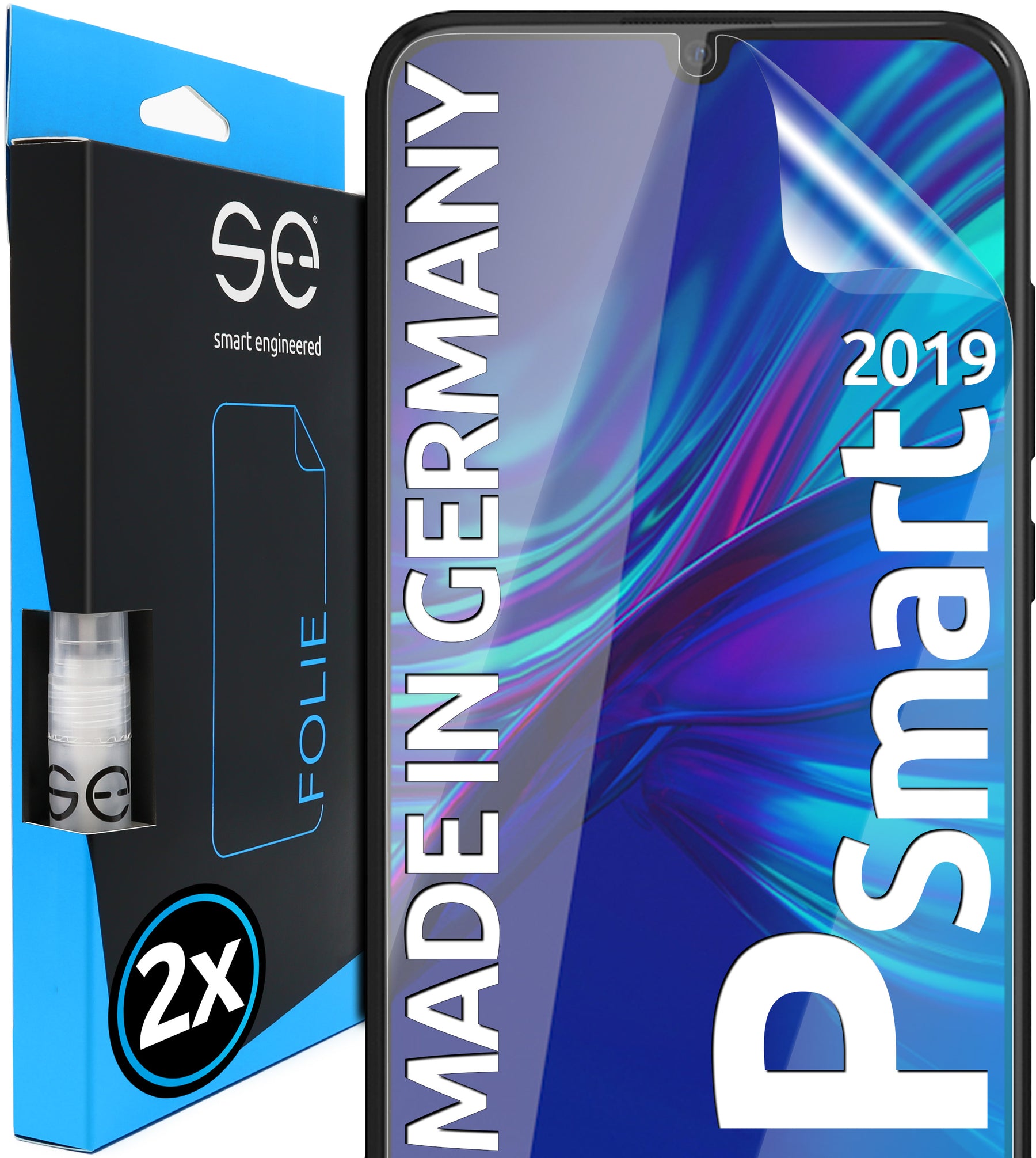 2x 3D protective film for the Huawei P smart series (transparent, matte or privacy)