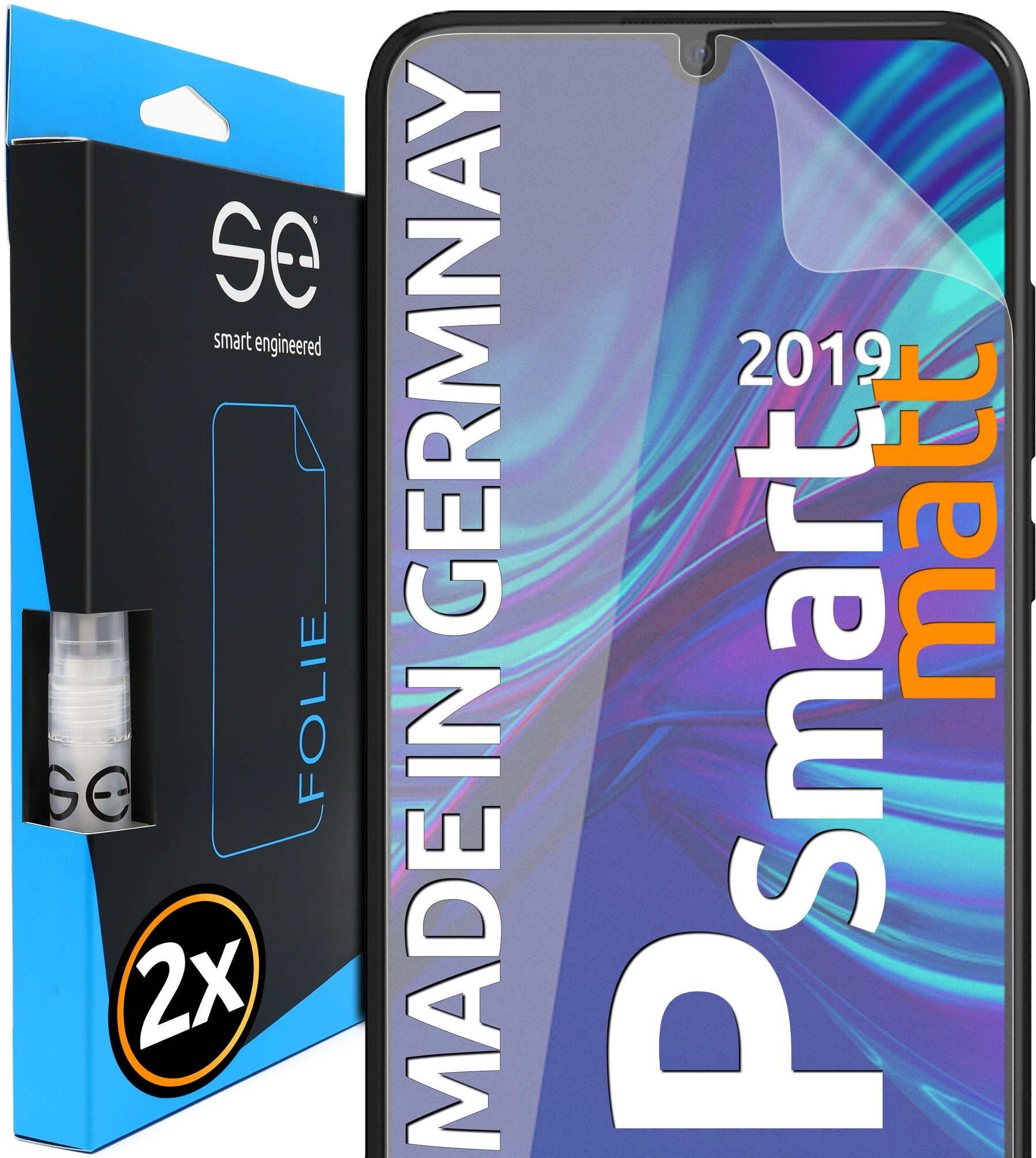 2x 3D protective film for the Huawei P smart series (transparent, matte or privacy)