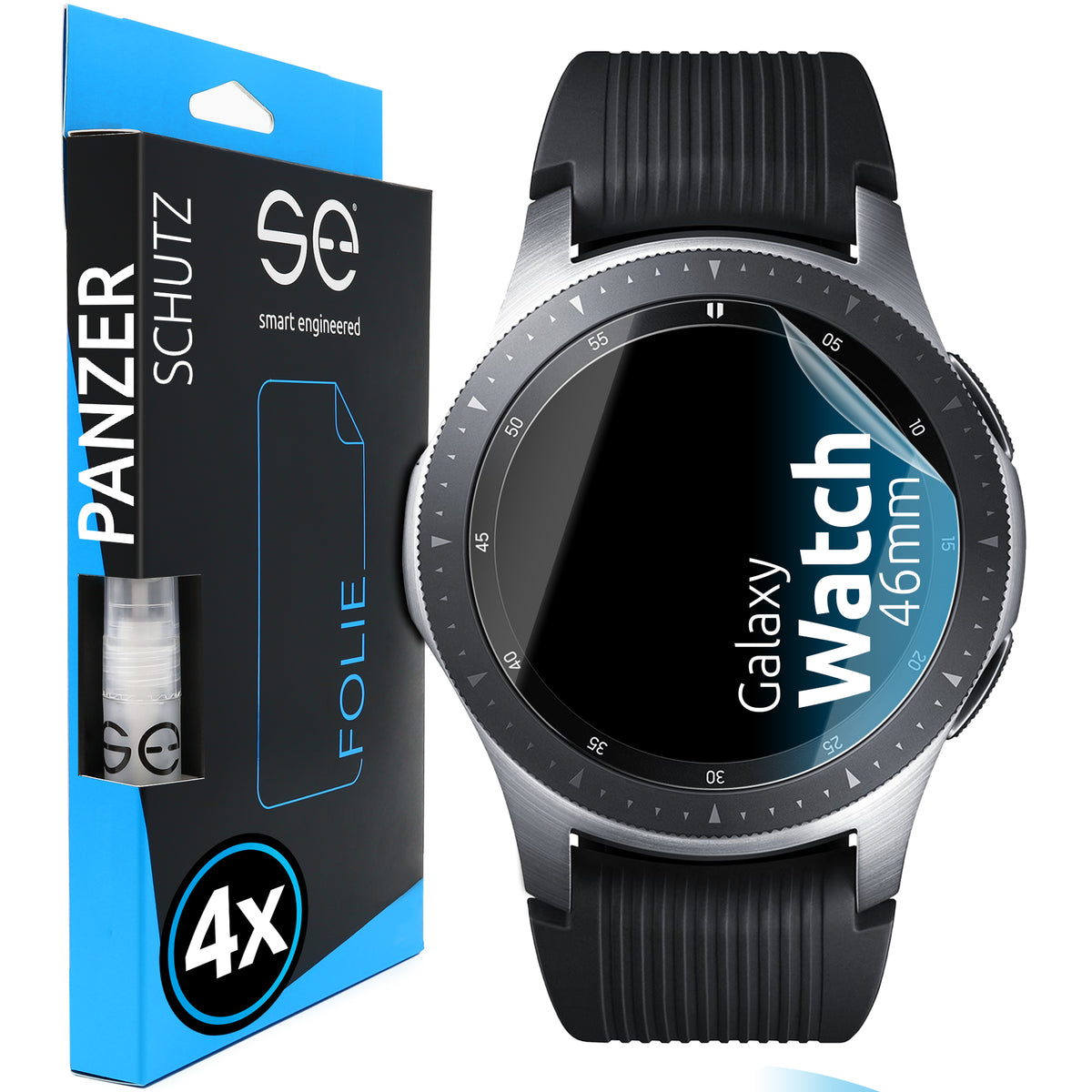 4 x se® 3D Screen Protector for the Samsung Galaxy Watch (Transparent or Matte)
