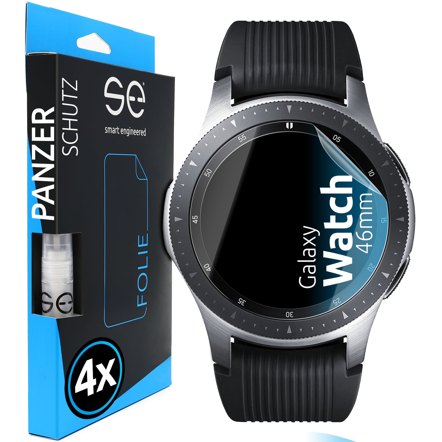 4 x se® 3D Screen Protector for the Samsung Galaxy Watch (Transparent or Matte)