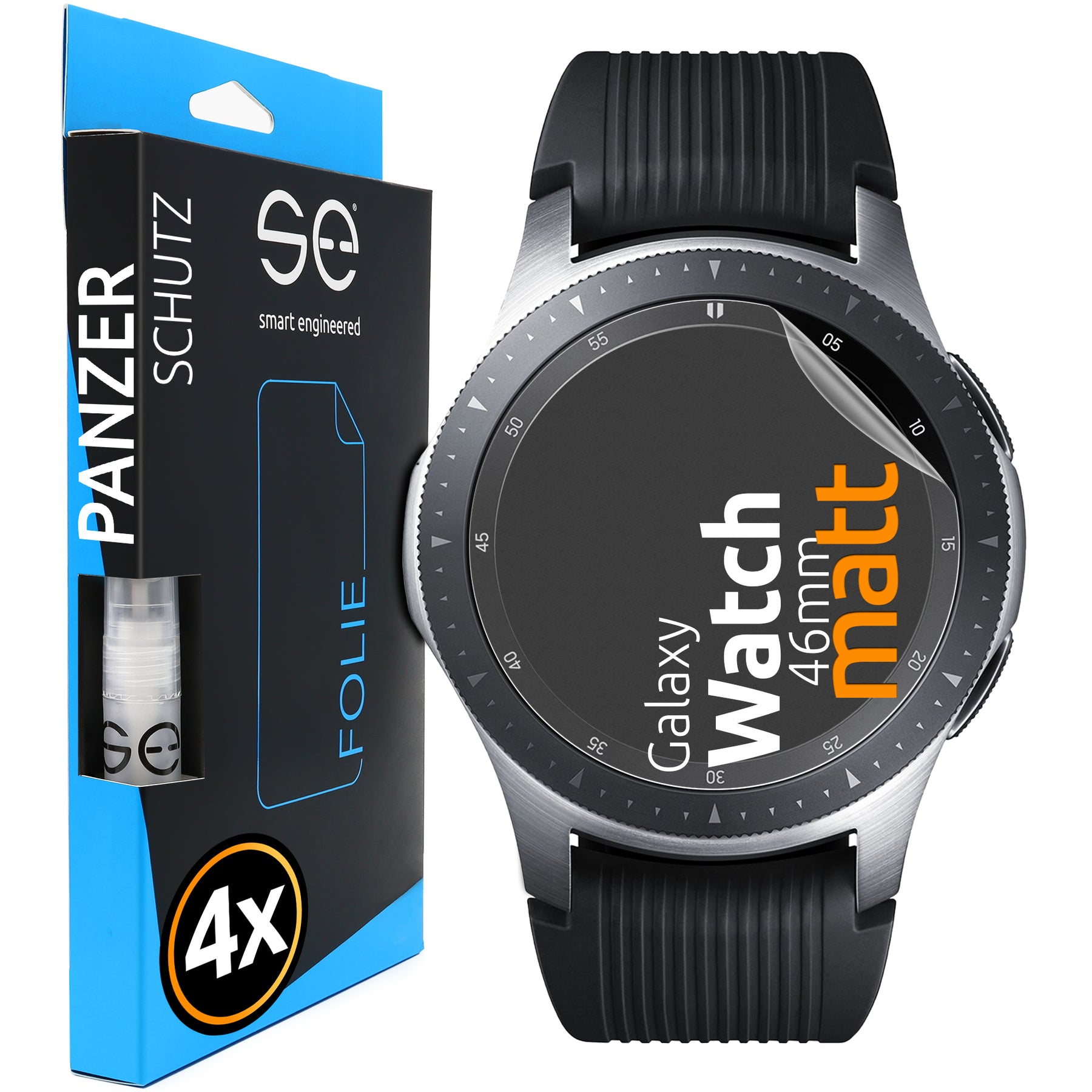 4 x se® 3D Screen Protector for the Samsung Galaxy Watch (Transparent or Matte)