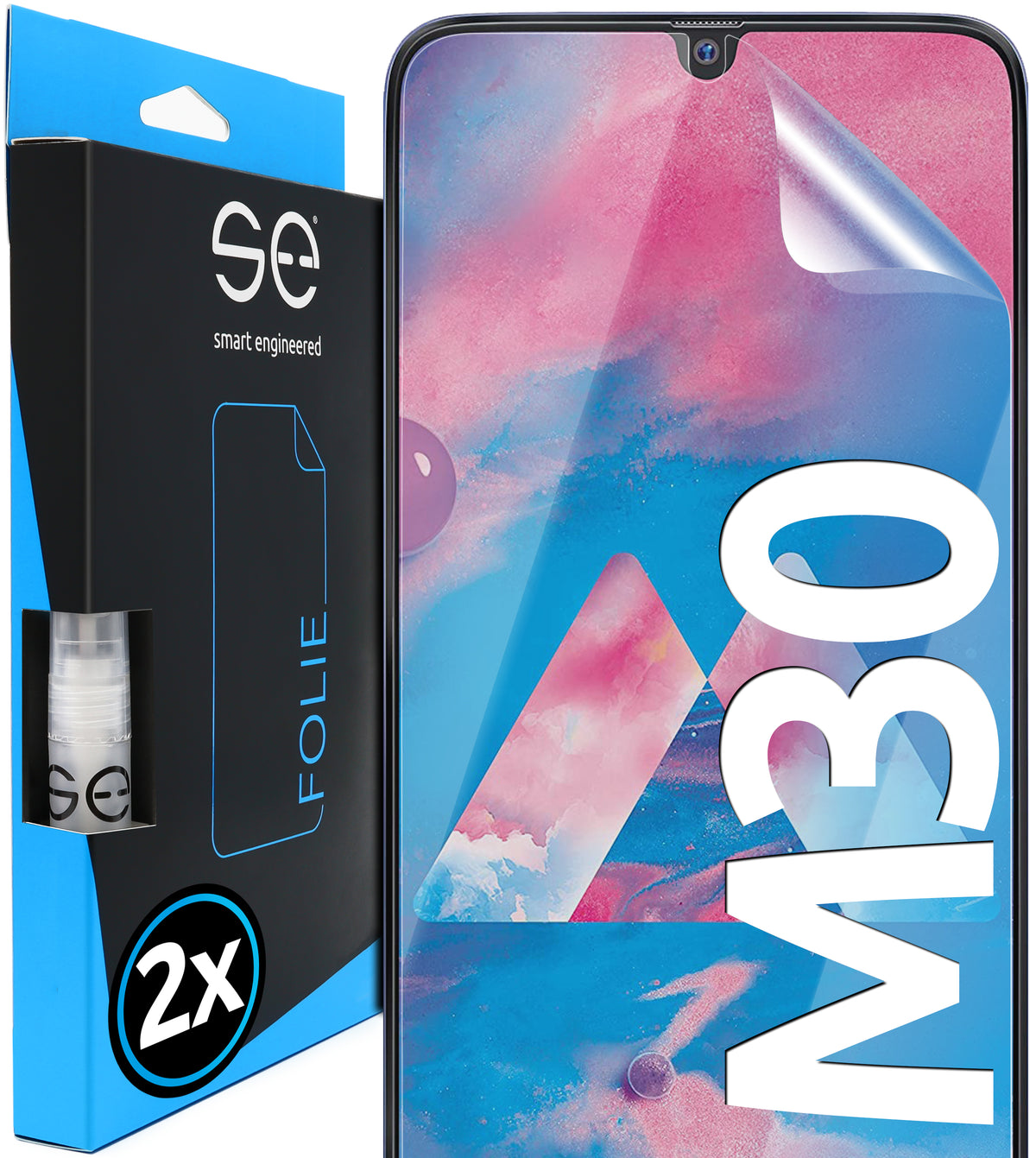 2x 3D protective film for the Samsung Galaxy M30 series (transparent, matte or privacy)