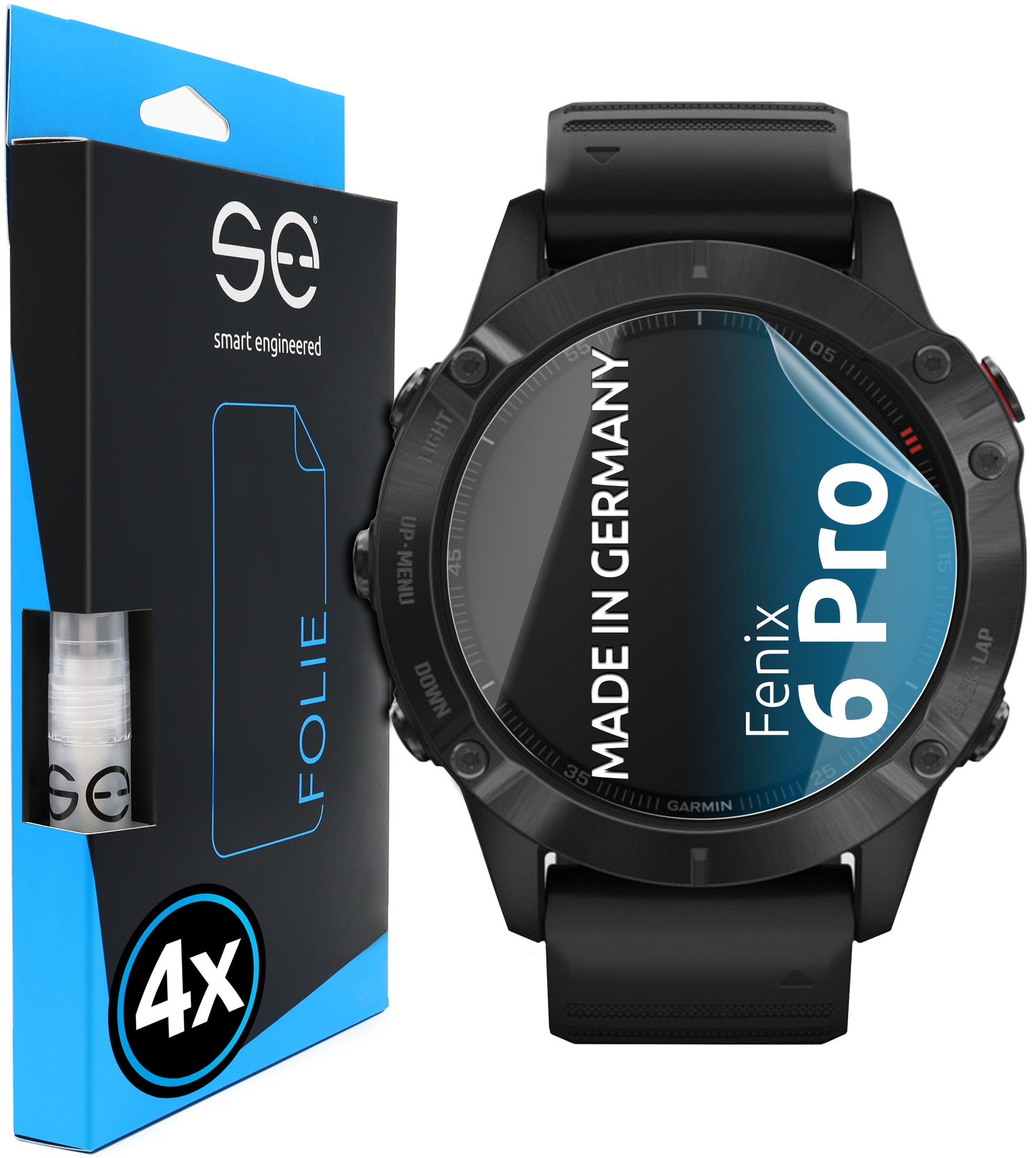 4x 3D protective film for the Garmin Fenix 6 series (transparent or matte)
