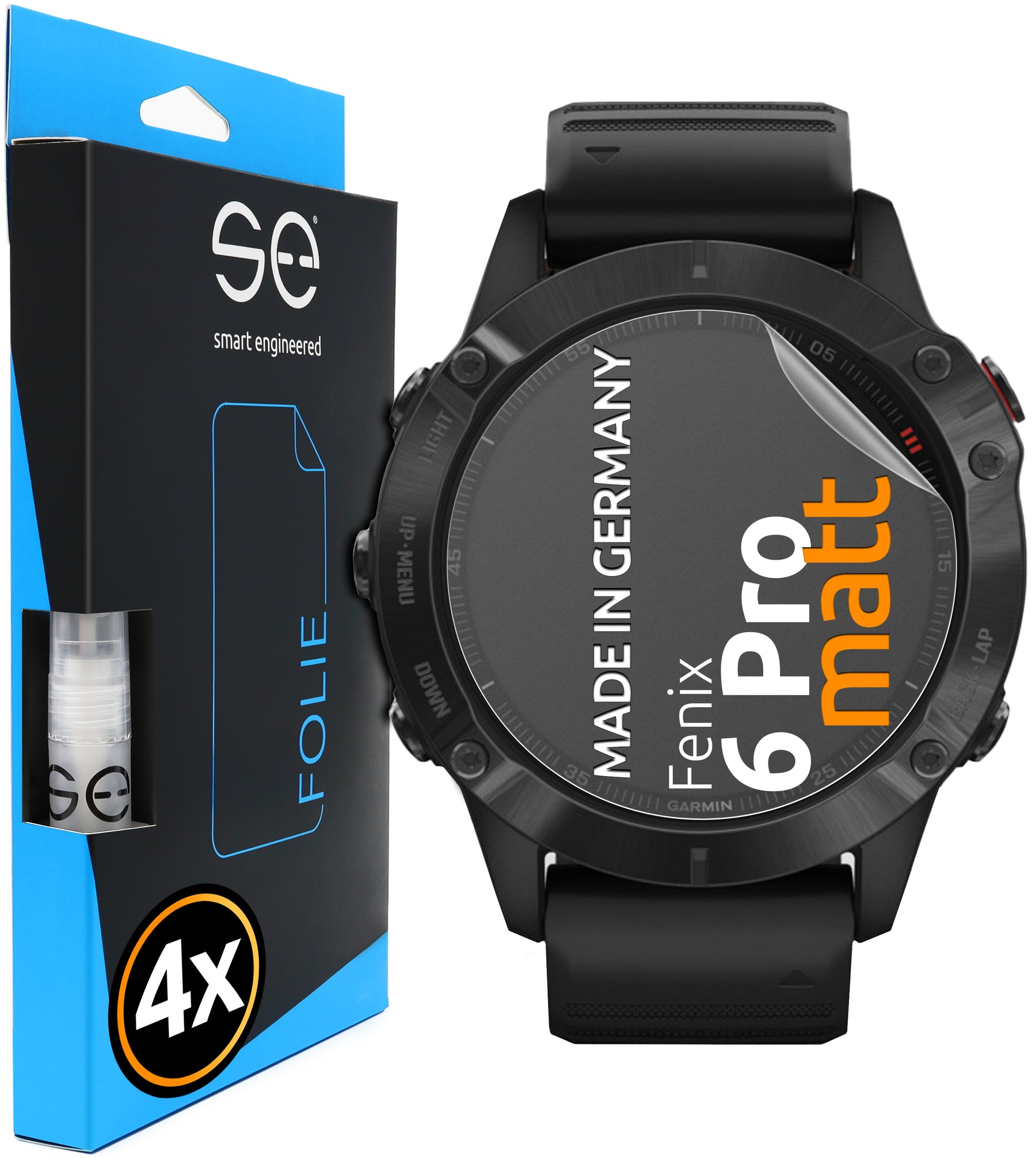 4x 3D protective film for the Garmin Fenix 6 series (transparent or matte)